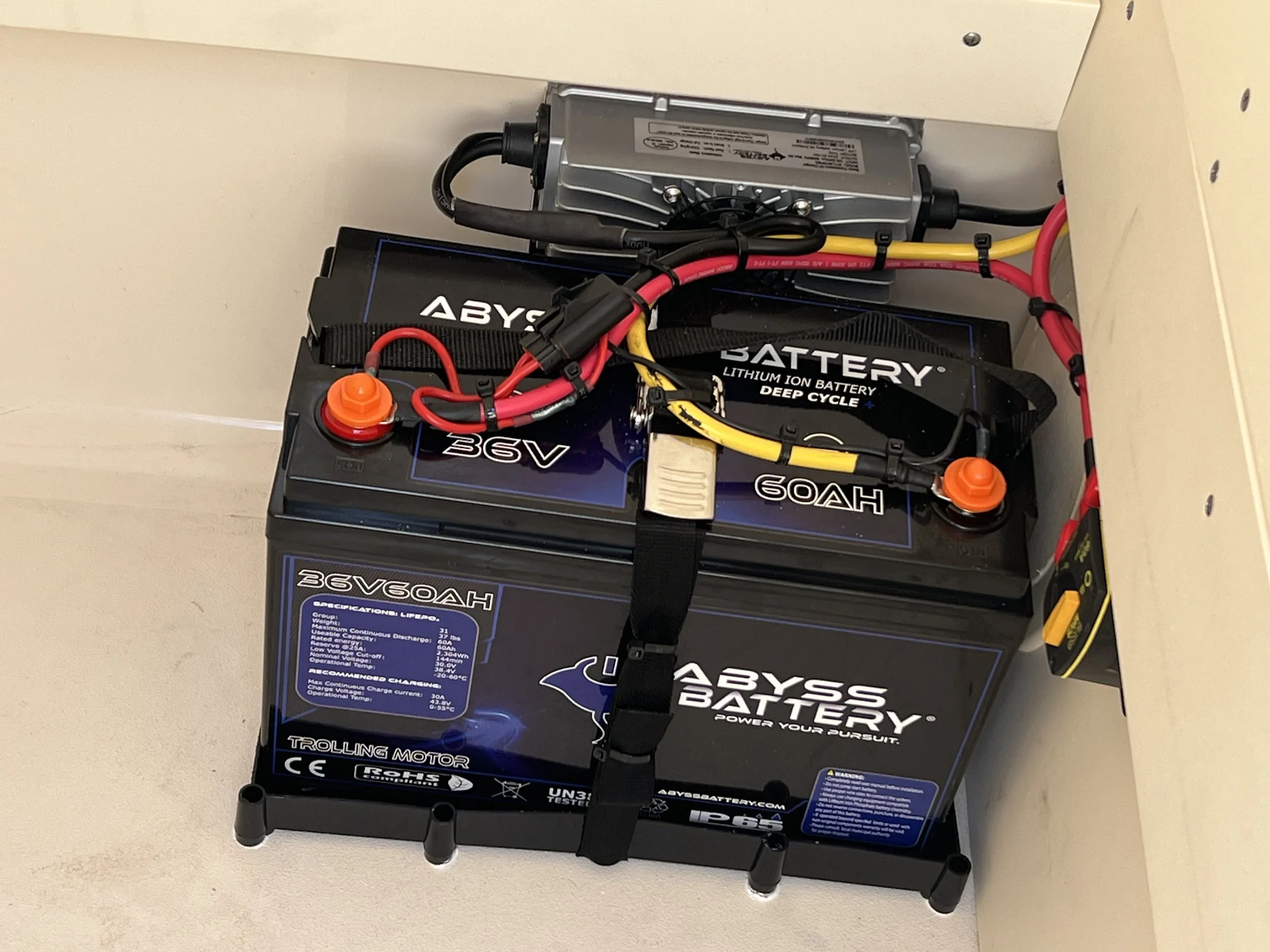 	
Abyss lithium 36 volt trolling motor battery install