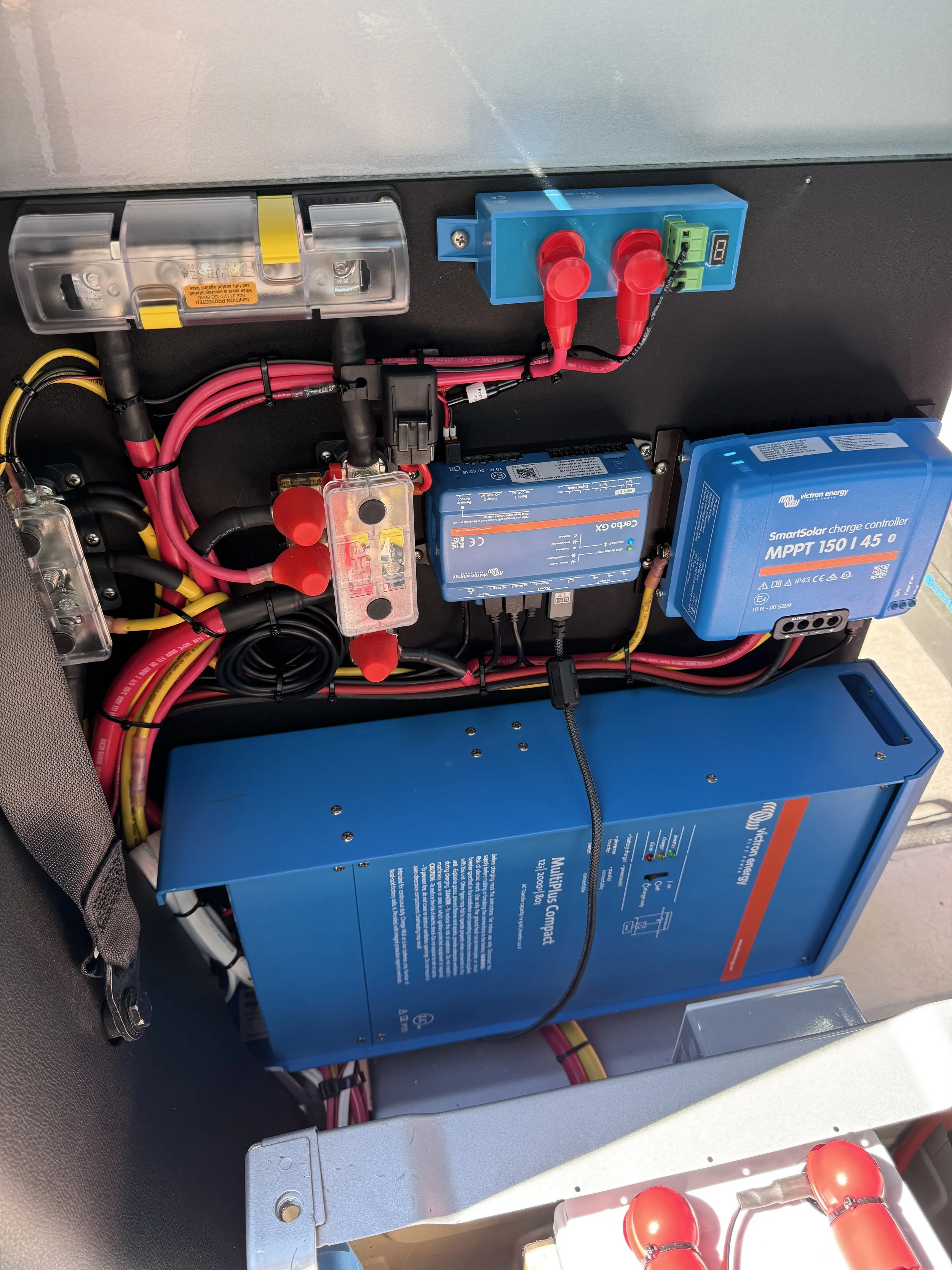 Victron lithium, solar, inverter install in the work van