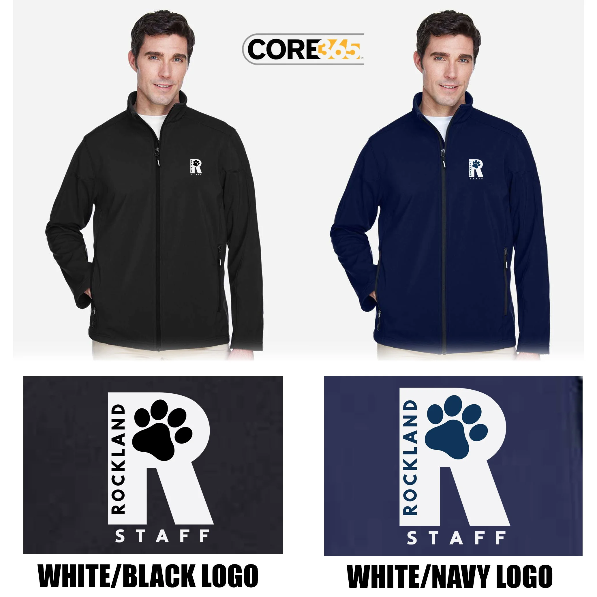 Rockland Staff Apparel RMS Sunshine (John W. Rogers Middle School) Core365 Men's Cruise Two-Layer Fleece Bonded Soft Shell Jacket, Adult Unisex/Men’s Fit, #88184