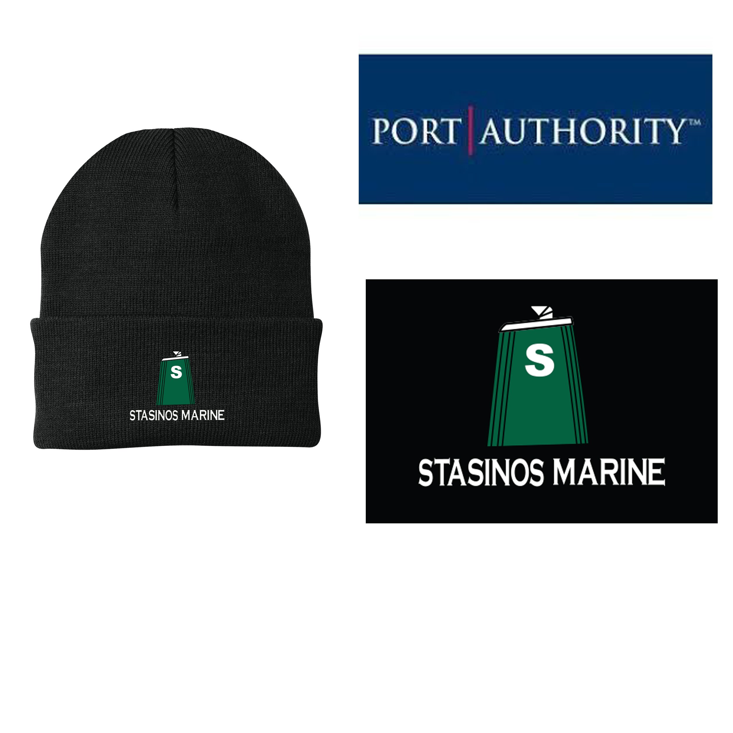 Stasinos Marine Port Authority® Knit Cap, Black, #CP90