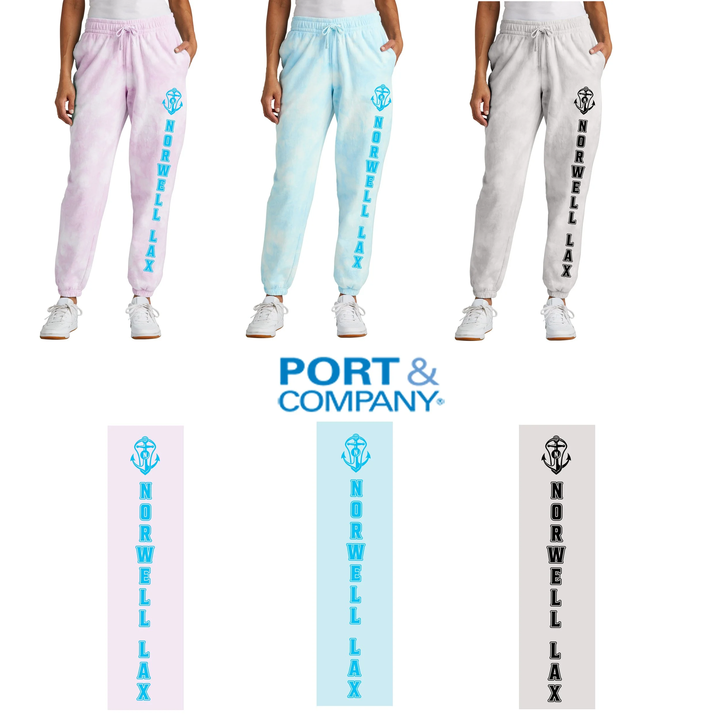 Norwell Girls Youth Lacrosse Port & Company® Women's Beach Wash® Cloud Tie-Dye Sweatpant