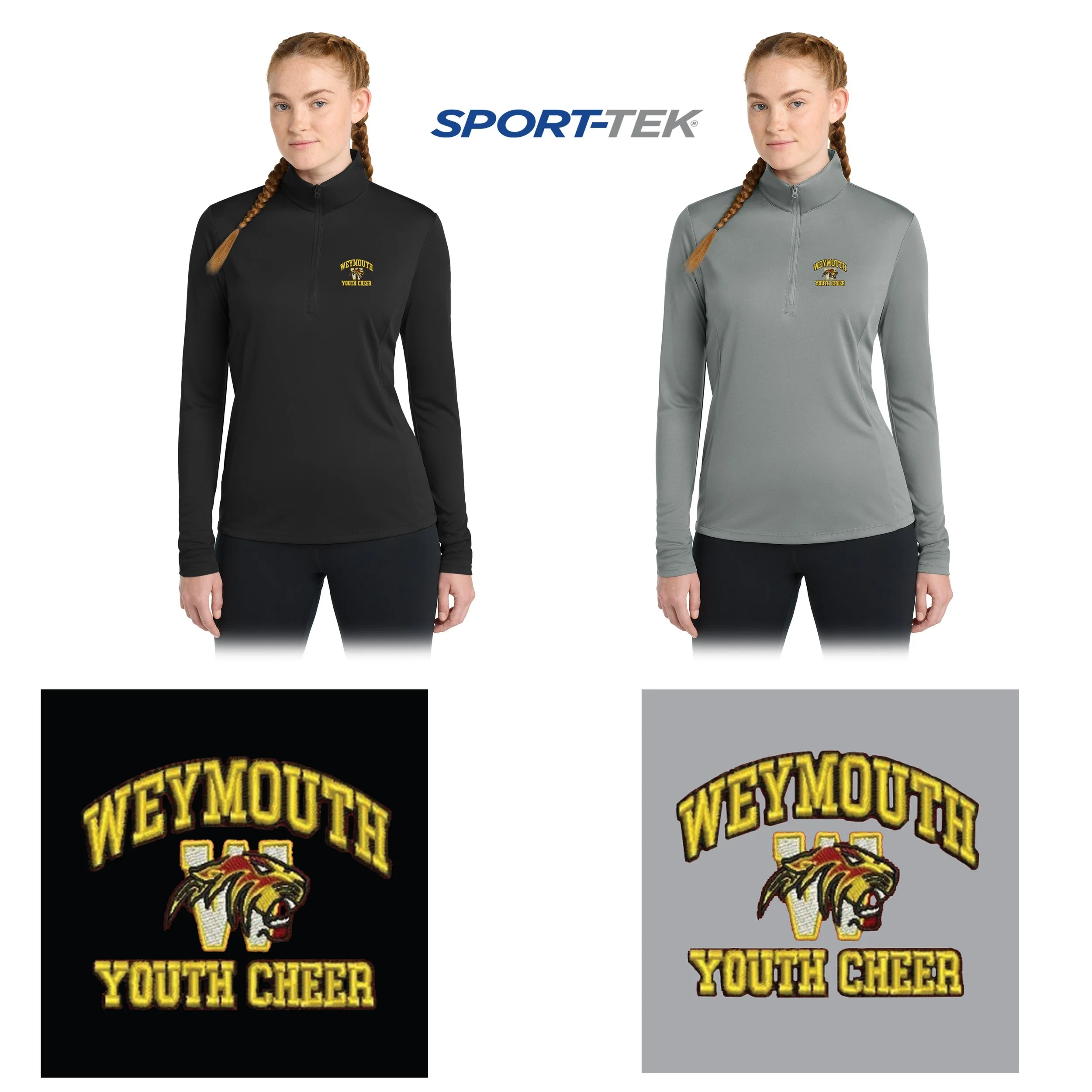 Weymouth Youth Cheer Sport-Tek® Lightweight Women's PosiCharge® Competitor™ 1/4-Zip Pullover, Women’s Fit, #LST357