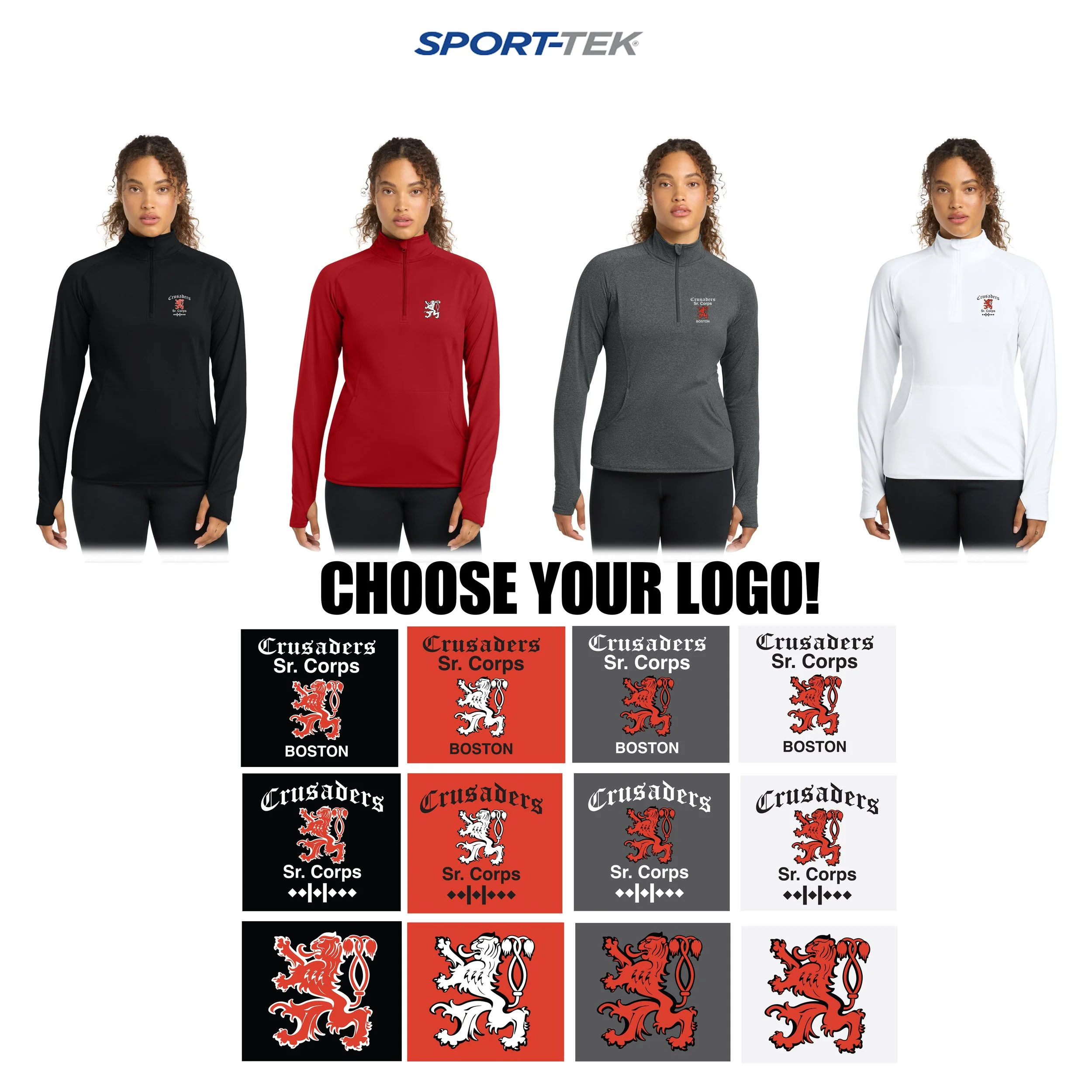 Crusaders Sr. Corps Sport-Tek® Women's Sport-Wick® Stretch 1/4-Zip Pullover, Women’s Fit, #LST850