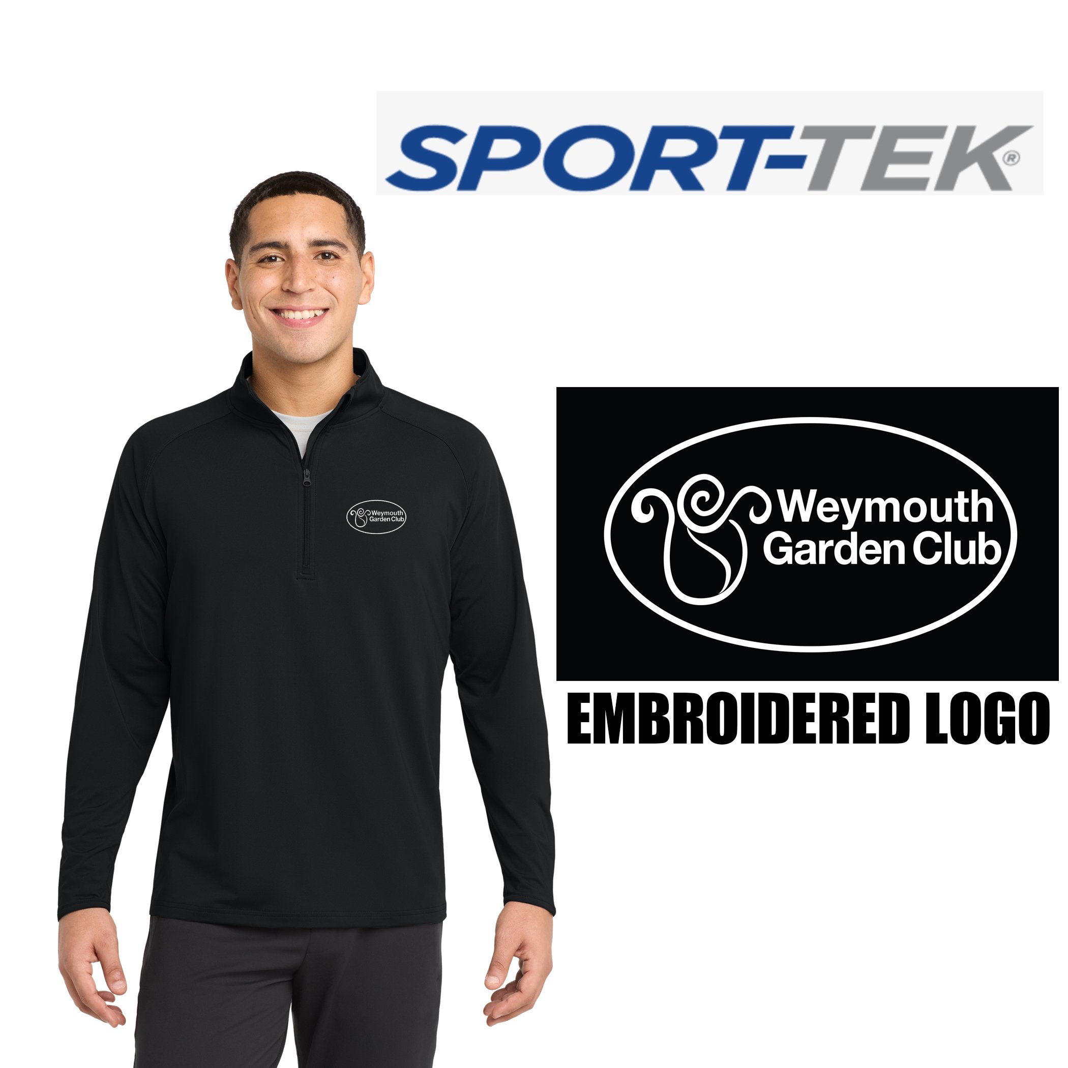 Weymouth Garden Club Sport-Tek Sportwick Stretch 1/4 Zip Pullover, Adult Unisex/Men’s Fit, #ST850