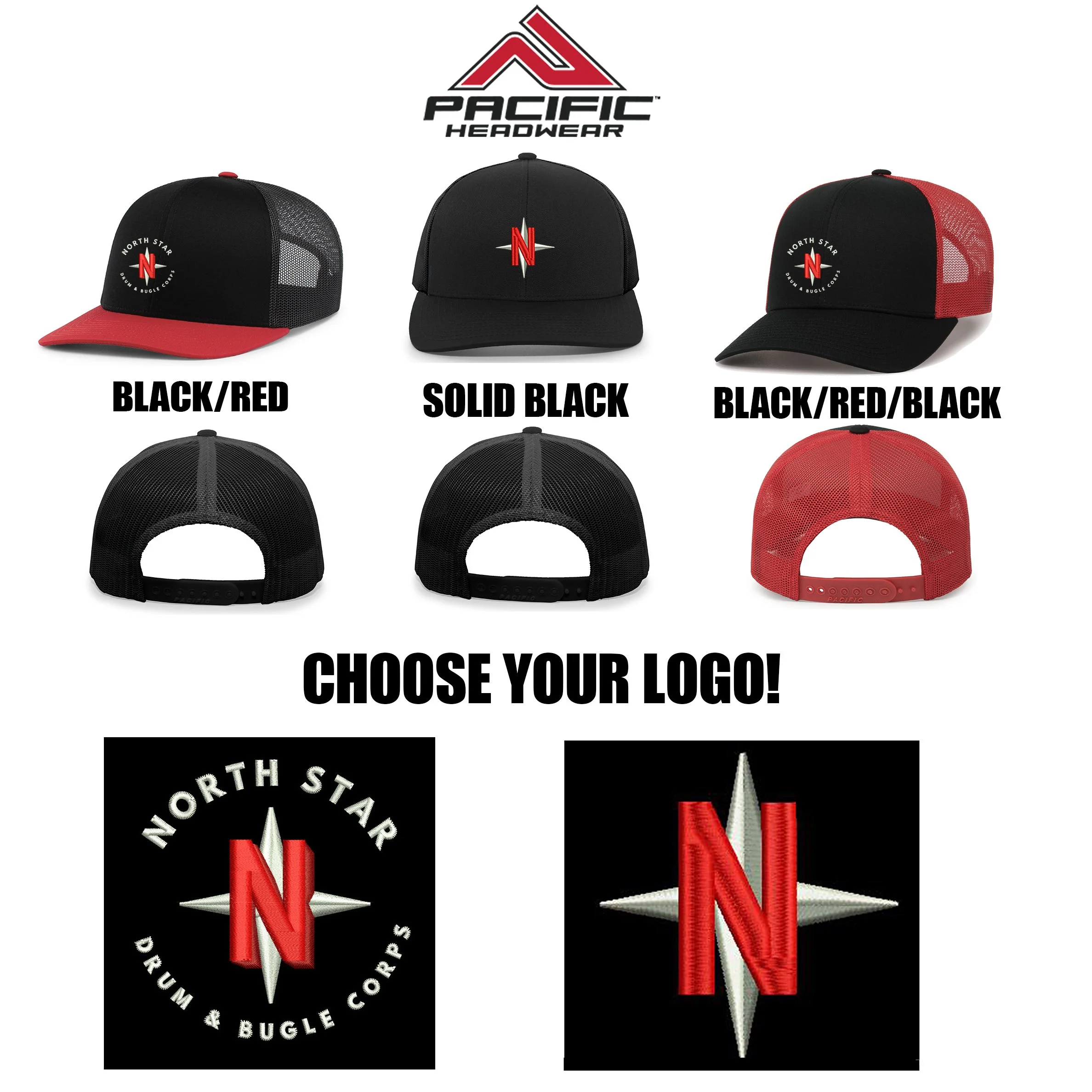 North Star Drum & Bugle Corps Pacific Headwear Trucker Snapback Cap #104C