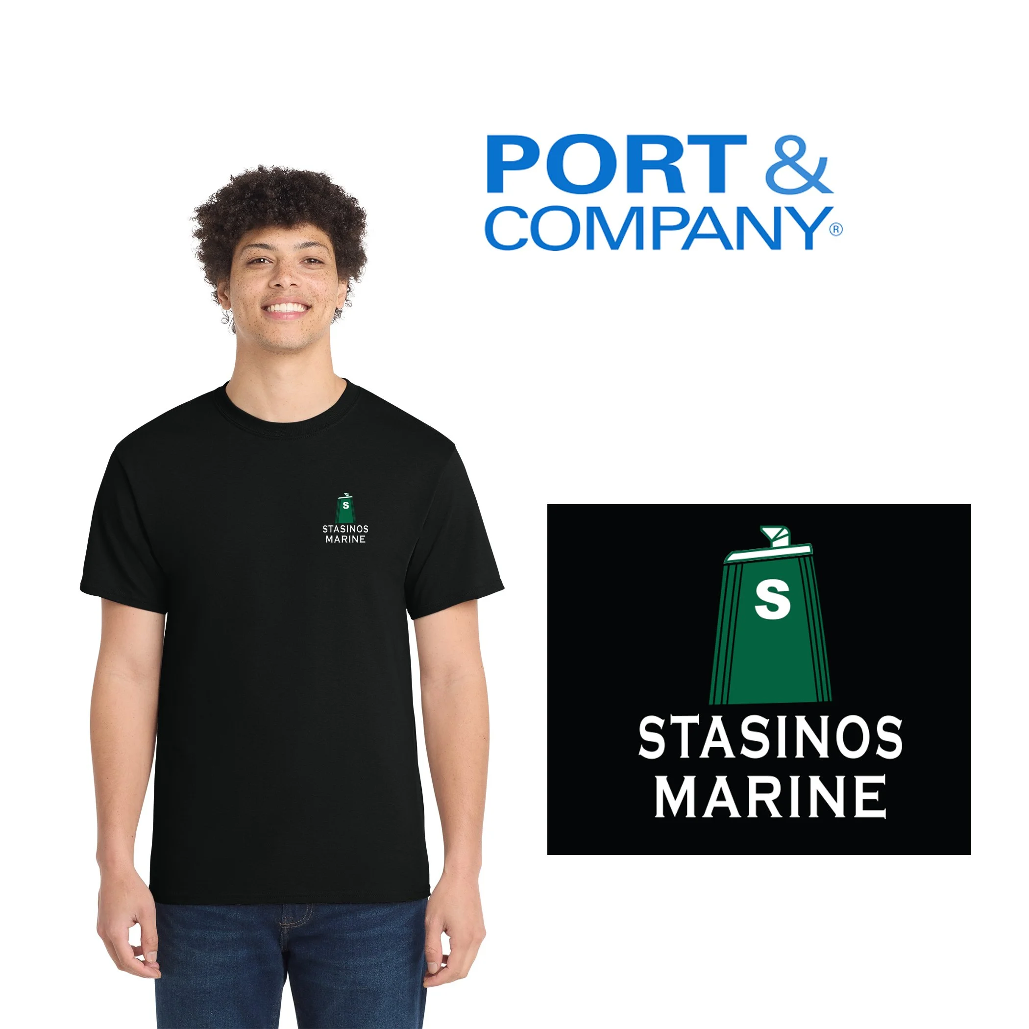 Stasinos Marine Port & Co™ Core Cotton Tee,Adult Unisex/Men’s Fit, #PC54