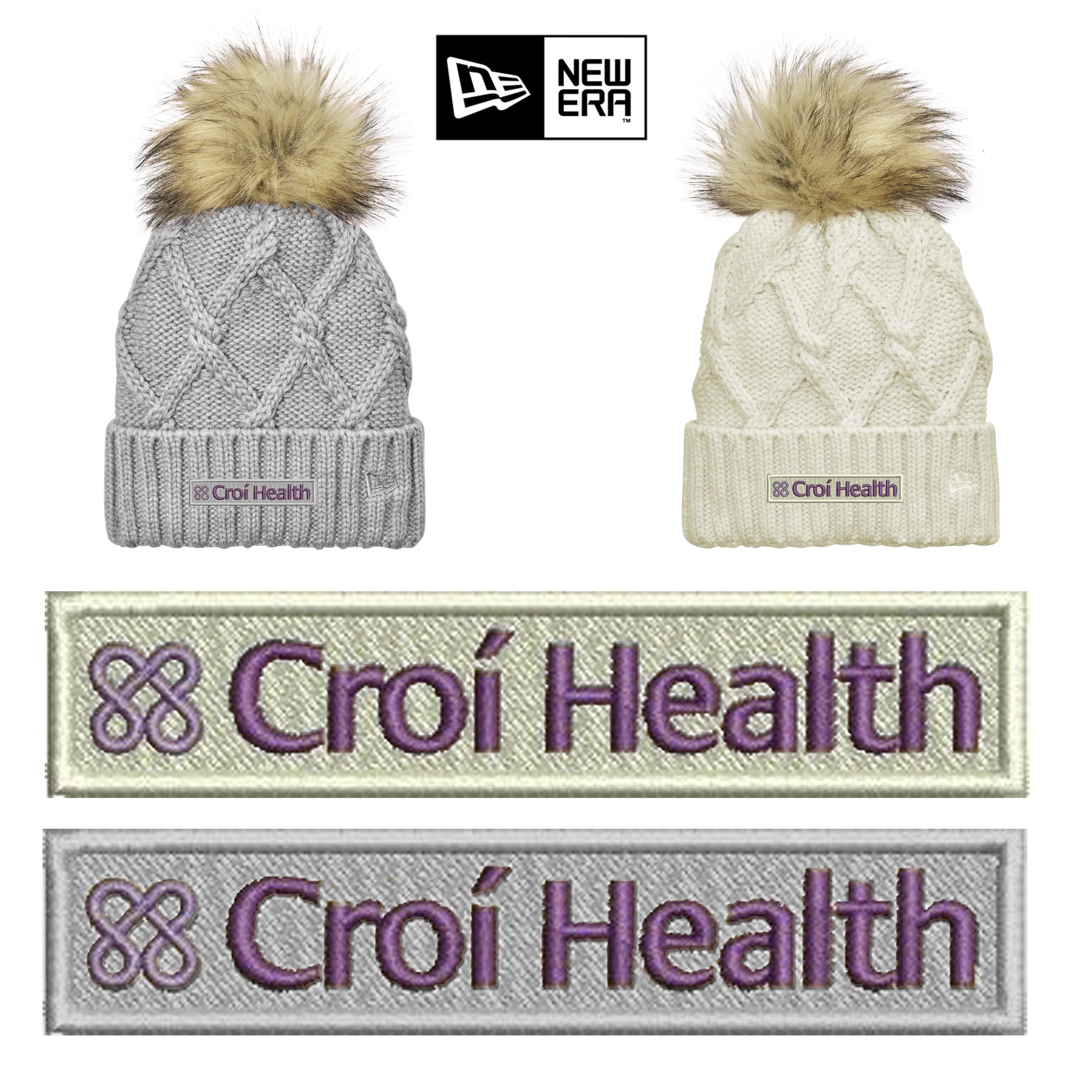 Croí Health New Era®Faux Fur Pom Beanie #NE911