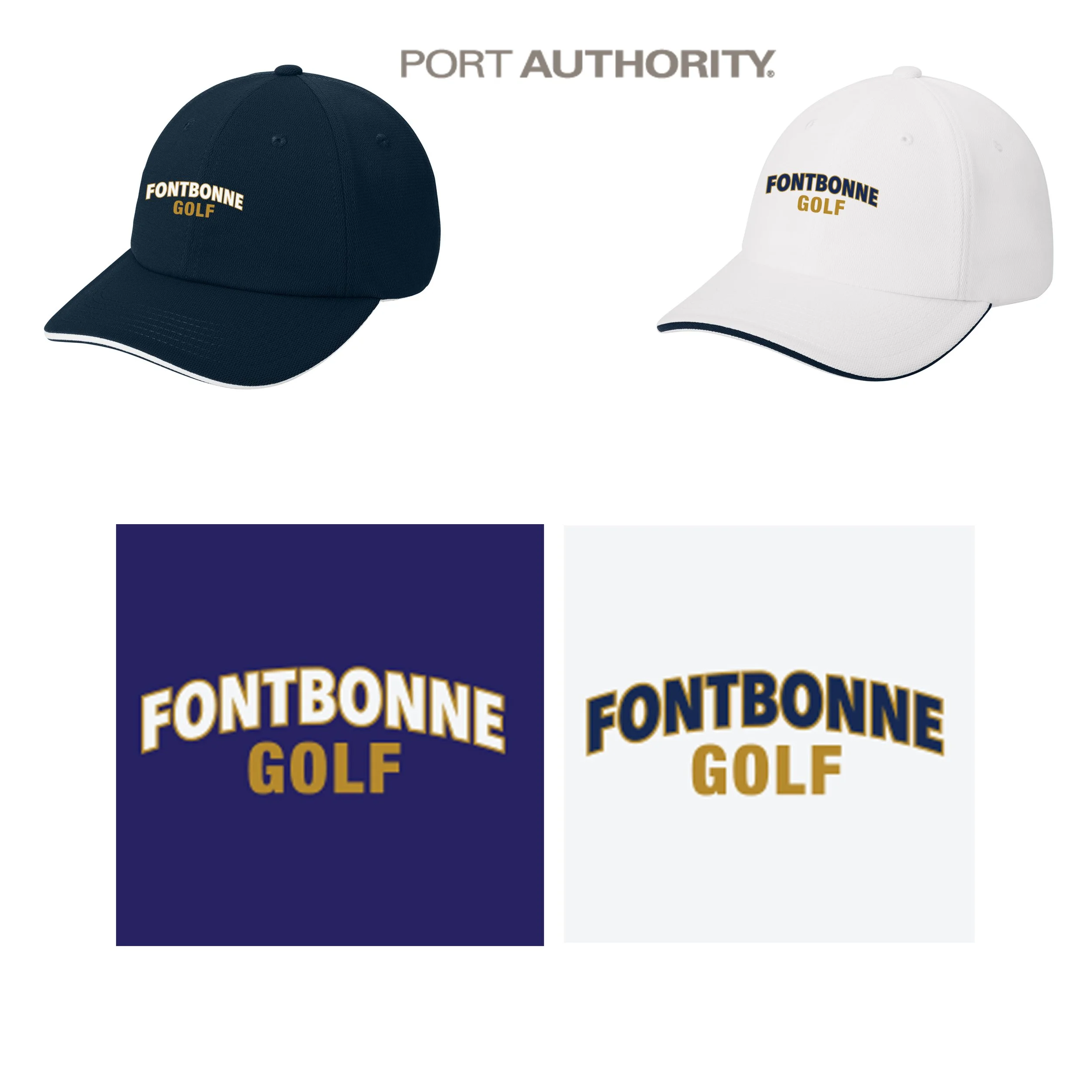 Fontbonne Academy Golf Port Authority® Dry Zone® Cap With CoolMax Performance Cooling And Contrasting Sandwich Bill, #C838