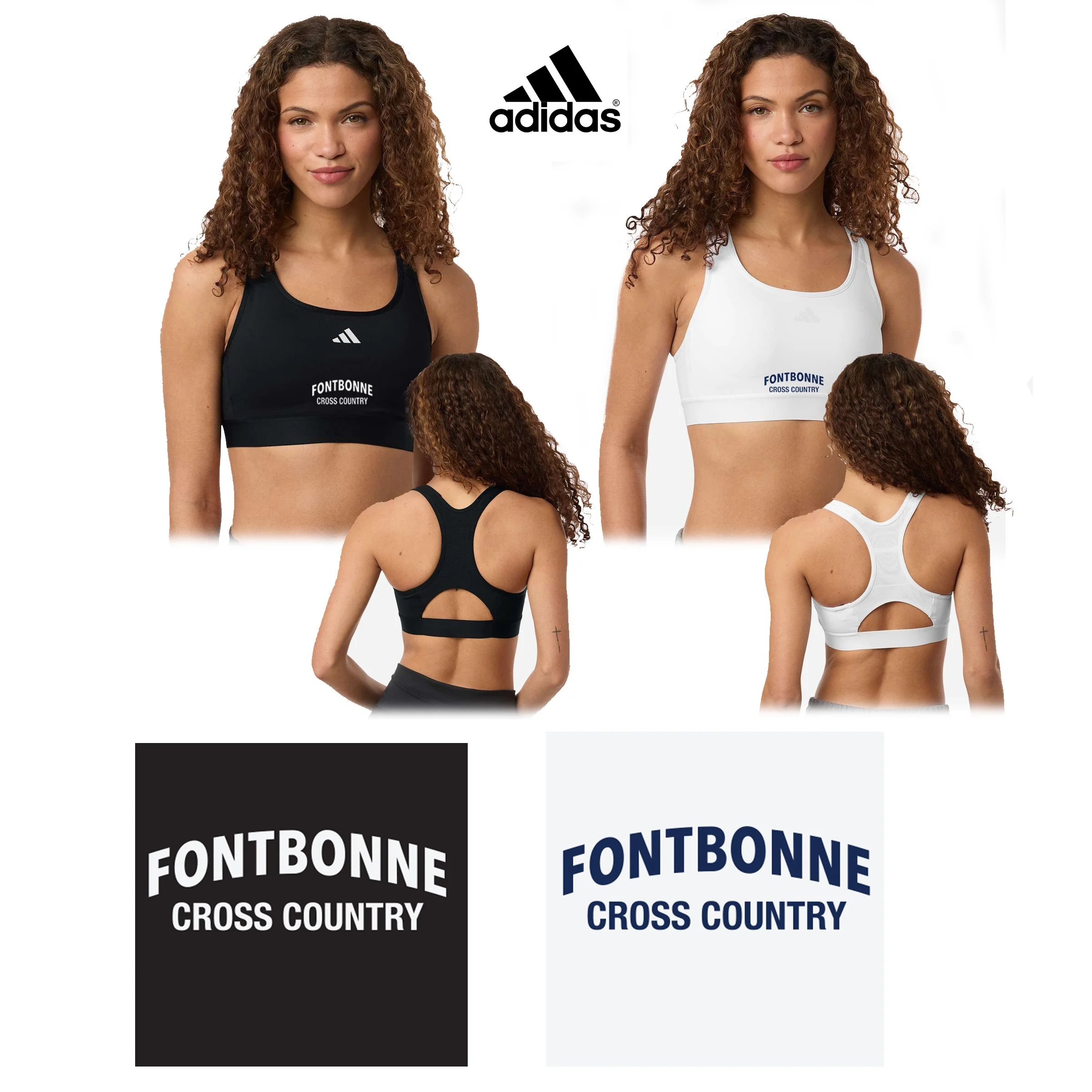 Fontbonne Academy Cross Country Adidas Women's Techfit Compression Racerback Sports Bra #AT750