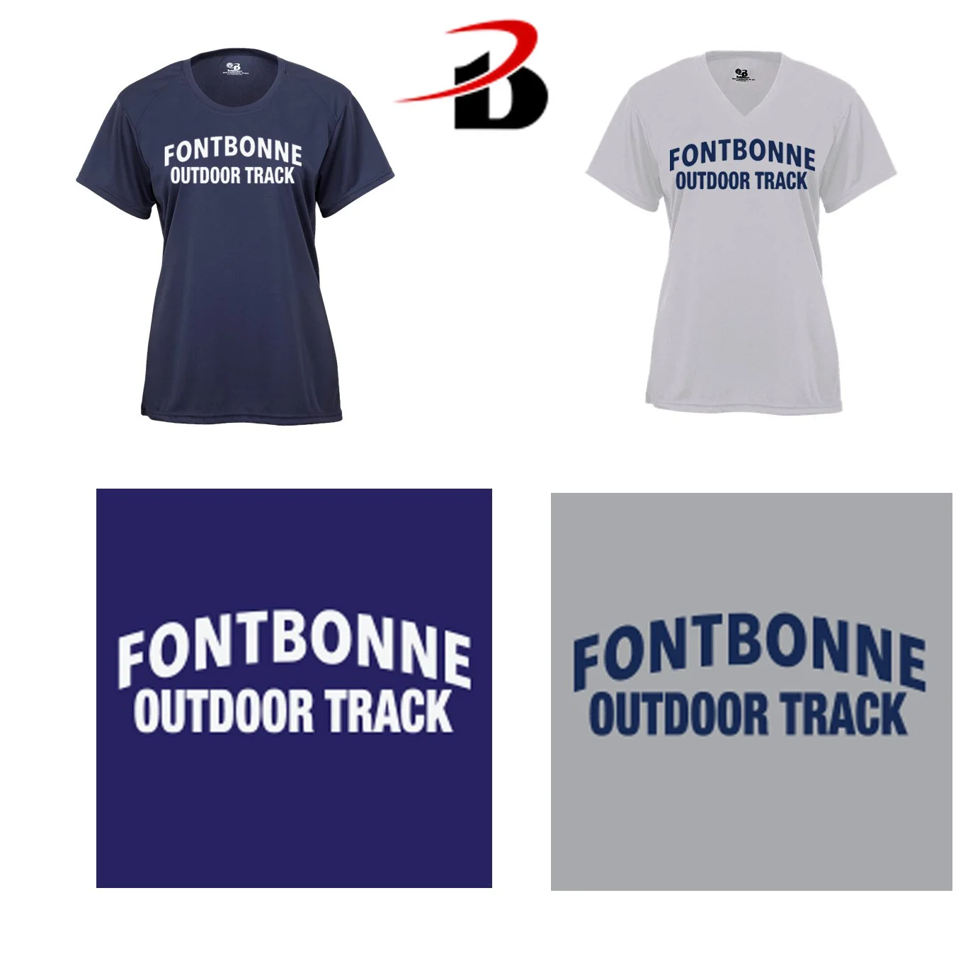 Fontbonne Academy Outdoor Track Badger Brand Women’s B-Core Performance Material Short Sleeve Tee, Women’s Fit, #416000