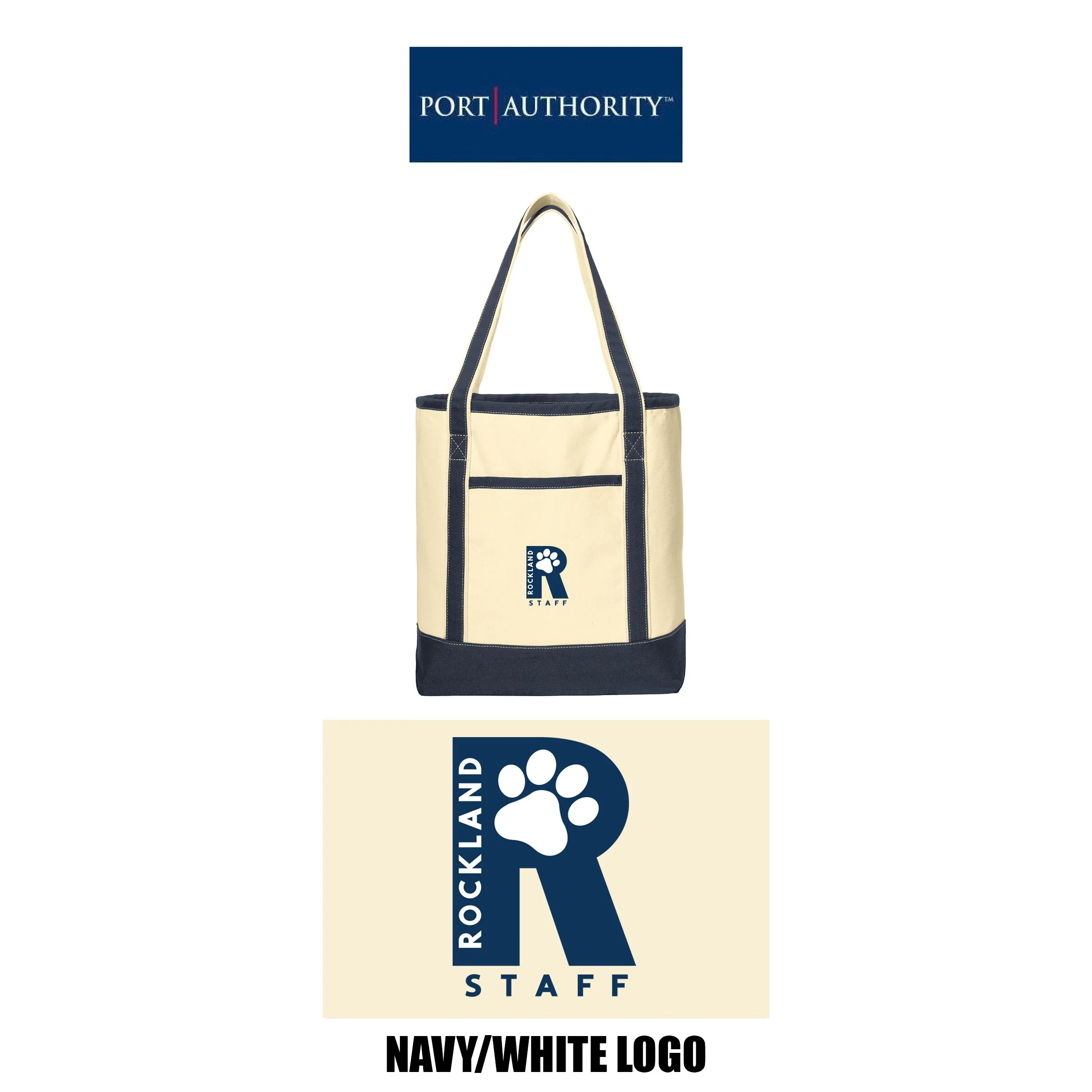 Rockland Staff Apparel RMS Sunshine (John W. Rogers Middle School) Port Authority® Large Cotton Canvas Tote, #BG413