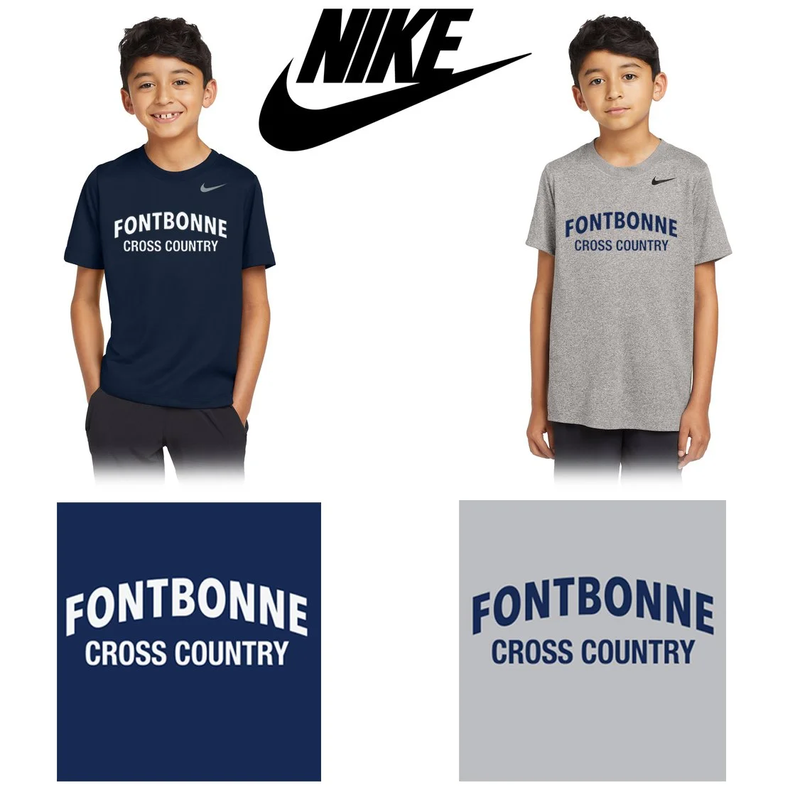 Fontbonne Academy Cross Country Nike Youth Team rLegend Tee, Youth Unisex Fit, #DV7317