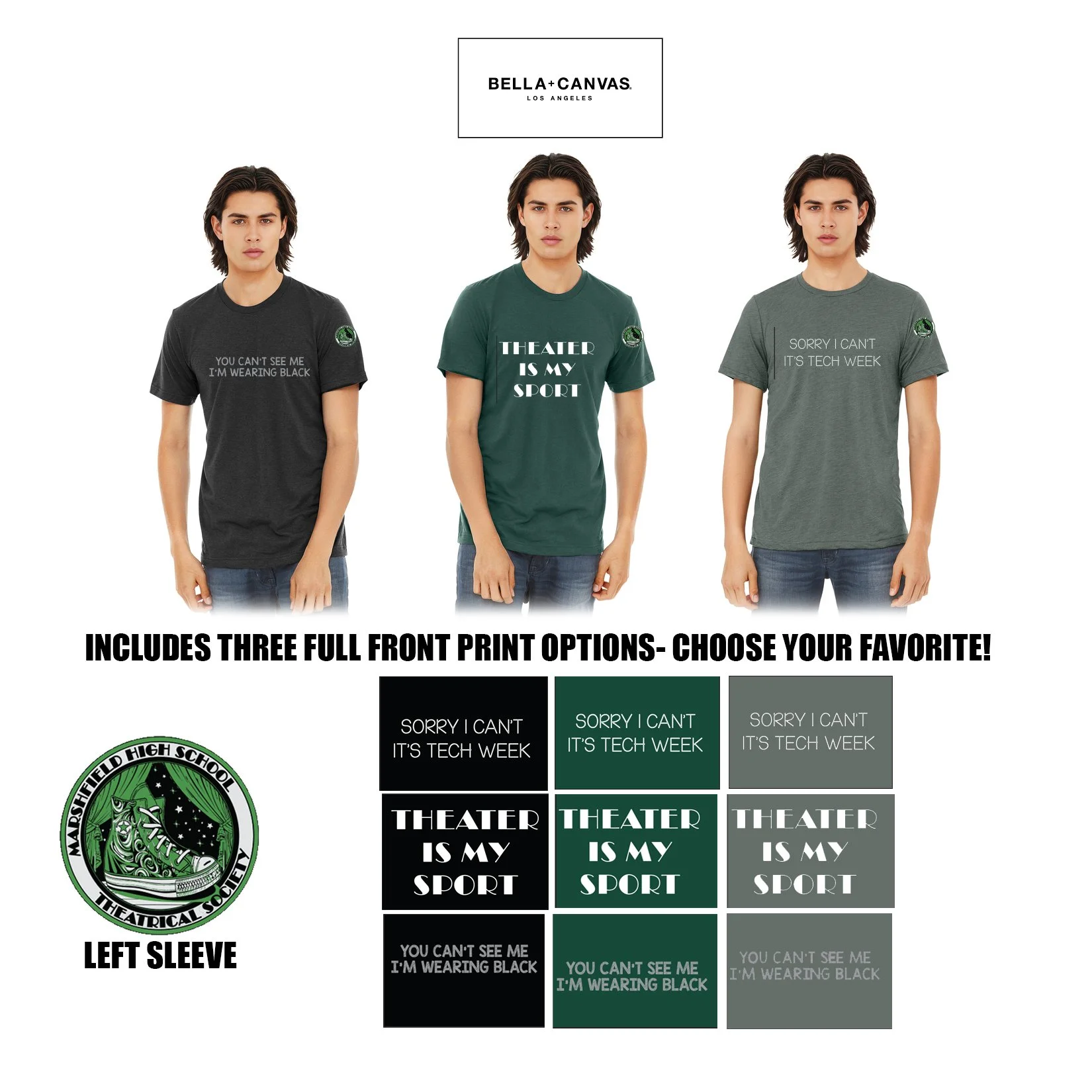 Marshfield High School Theatrical Society BELLA+CANVAS® Unisex Triblend Short Sleeve Tee, Adult Unisex/Men’s Fit, #BC3413