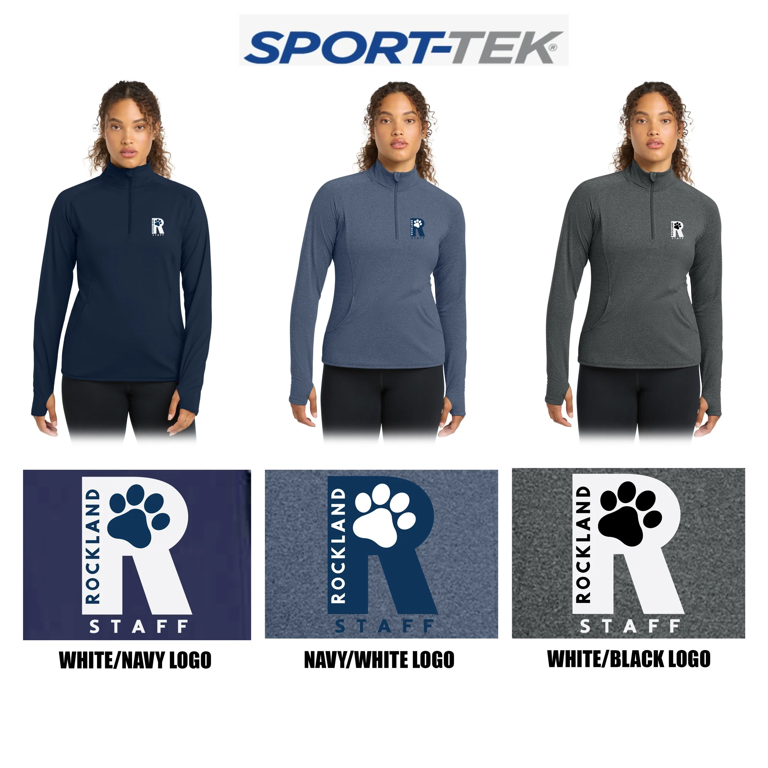 Rockland Staff Apparel RMS Sunshine (John W. Rogers Middle School) Sport-Tek® Women's Sport-Wick® Stretch 1/4-Zip Pullover, Women’s Fit, #LST850