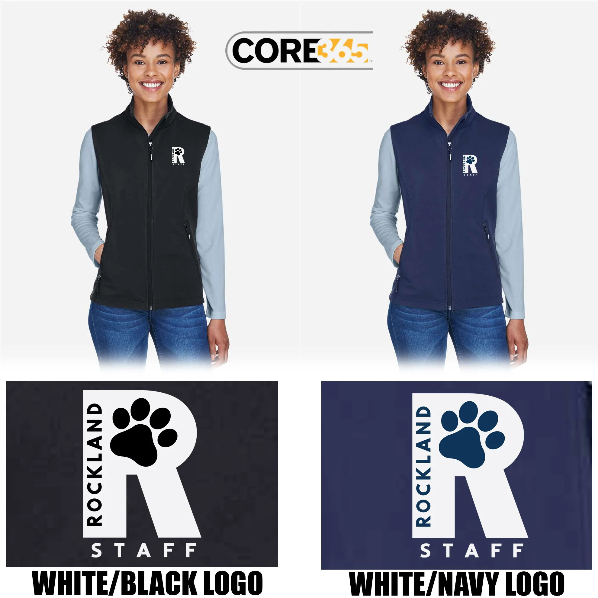 Rockland Staff Apparel RMS Sunshine (John W. Rogers Middle School) Core365 Women's Cruise Two-Layer Fleece Bonded Soft Shell Vest, Women’s Fit, #CE701W