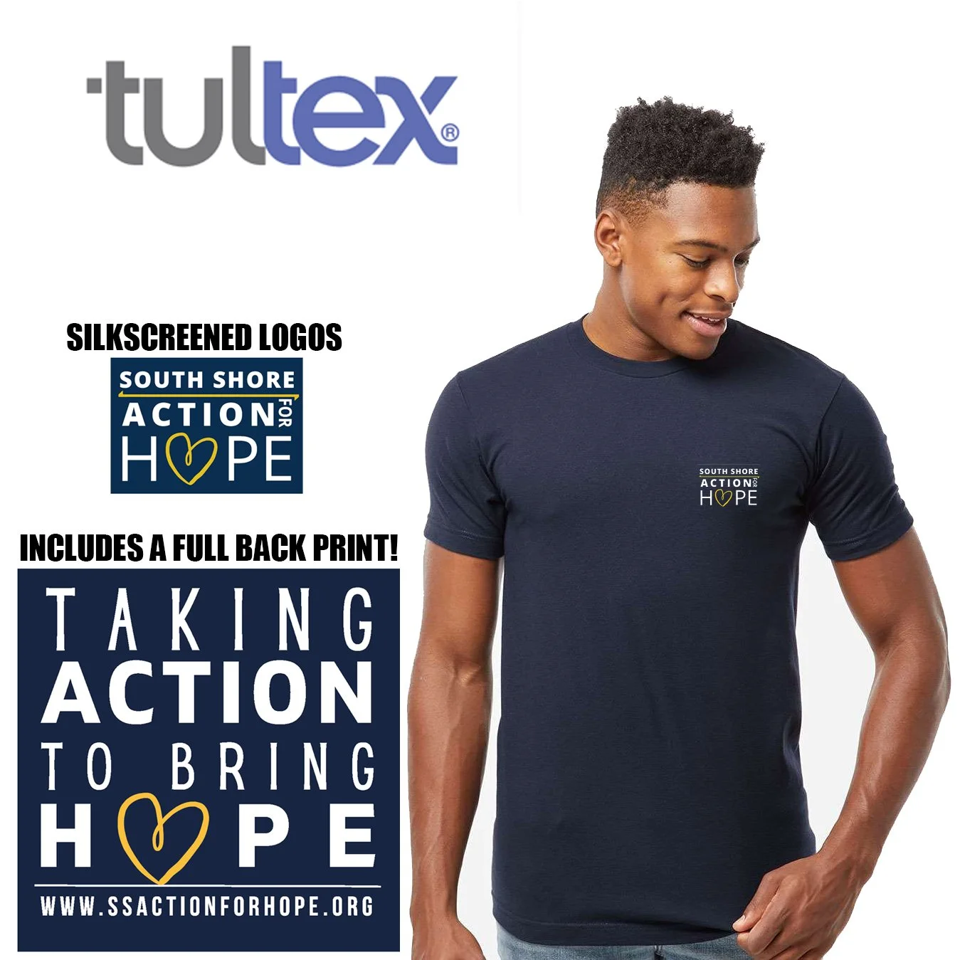 South Shore Action For Hope Tultex Unisex Fine Jersey T-Shirt, Adult Unisex/Men’s Fit, #202