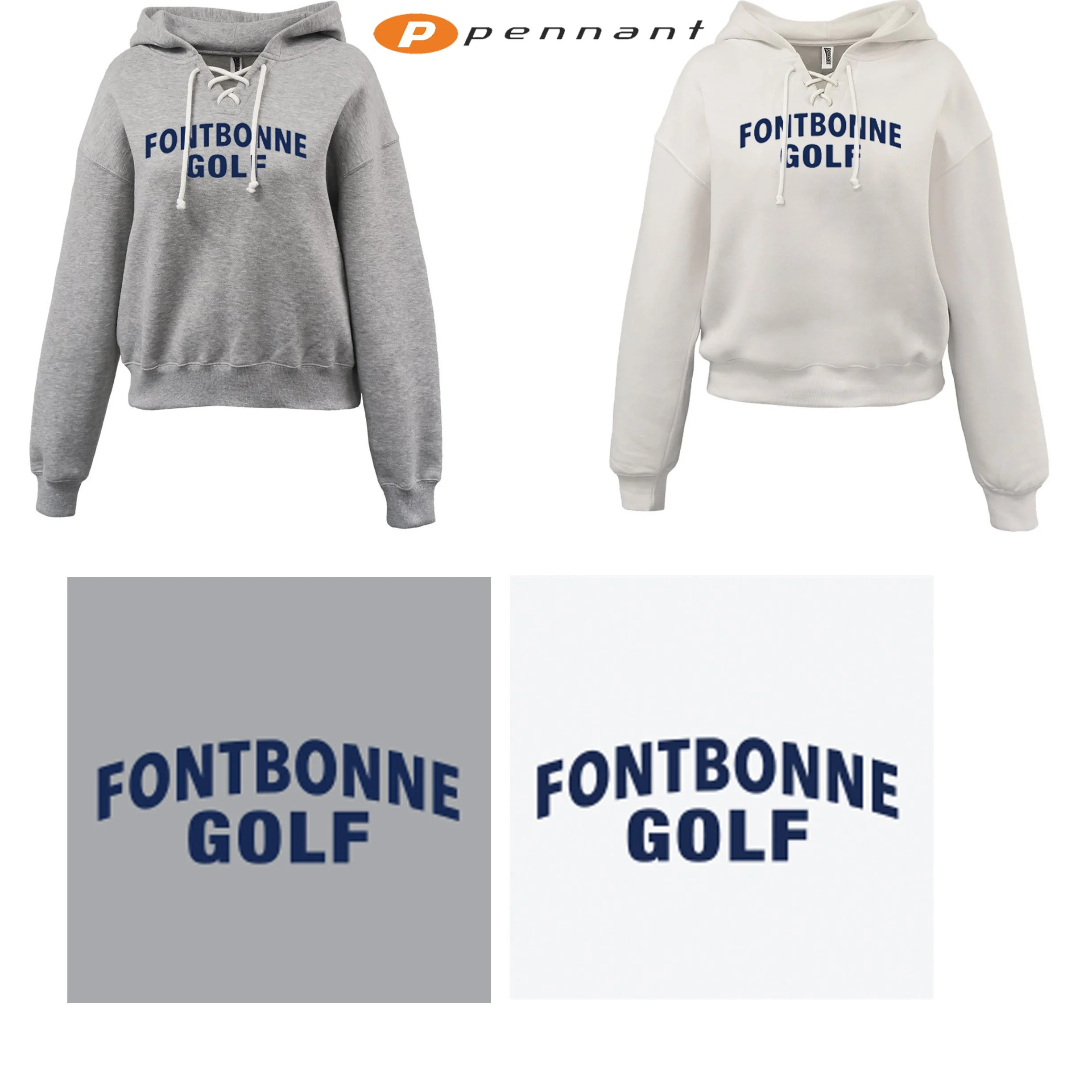 Fontbonne Academy Golf Pennant Brand Women’s Lace-Up Hoodie, Ladies Fit,#5465