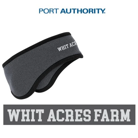 Whit Acres Farm Port Authority® Two-Color Fleece Headband, Midnight Heather, #C916