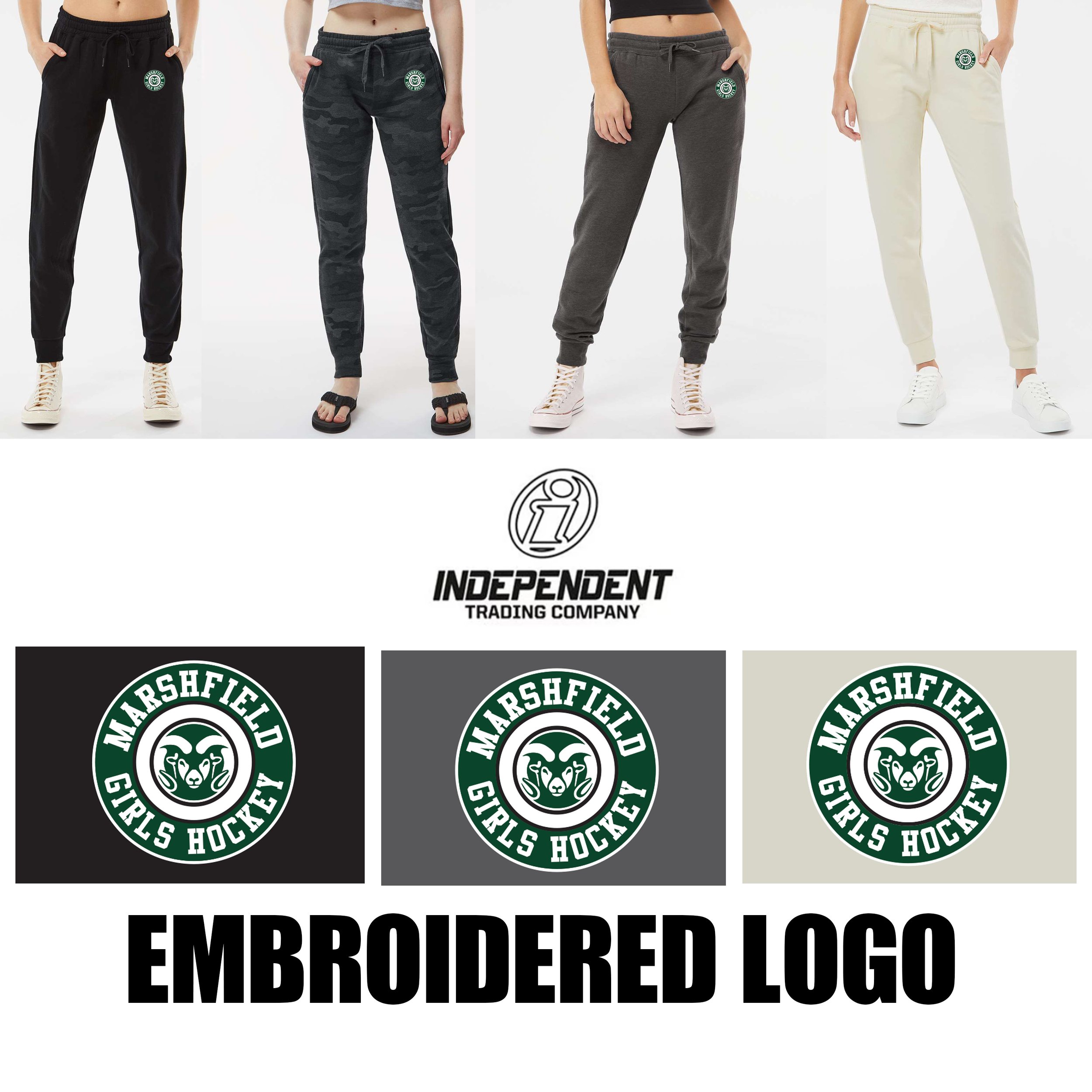 Marshfield High School Girls Hockey Independent Trading company California Wave Women's Wash Sweatpants, Women’s Fit, #PRM20PNT