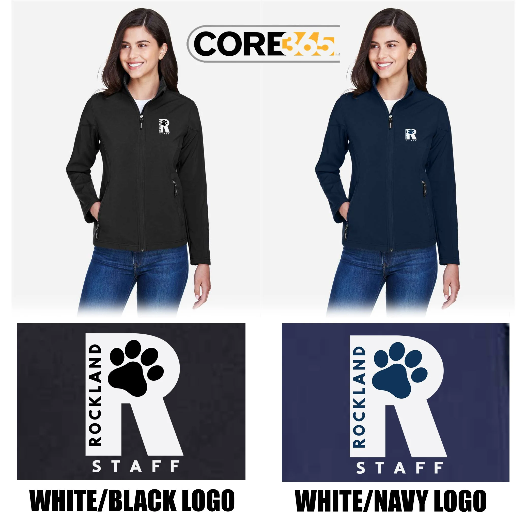Rockland Staff Apparel RMS Sunshine (John W. Rogers Middle School) Core365 Women's Cruise Two-Layer Fleece Bonded Soft Shell Jacket, Women’s Fit, #78184