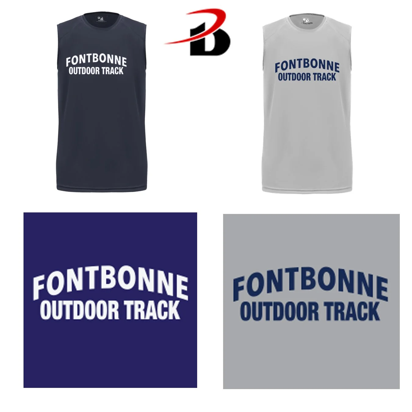 Fontbonne Academy Outdoor Track Badger Brand Youth Unisex B-Core Performance Material Sleeveless Tee, Youth Unisex Fit, #213000