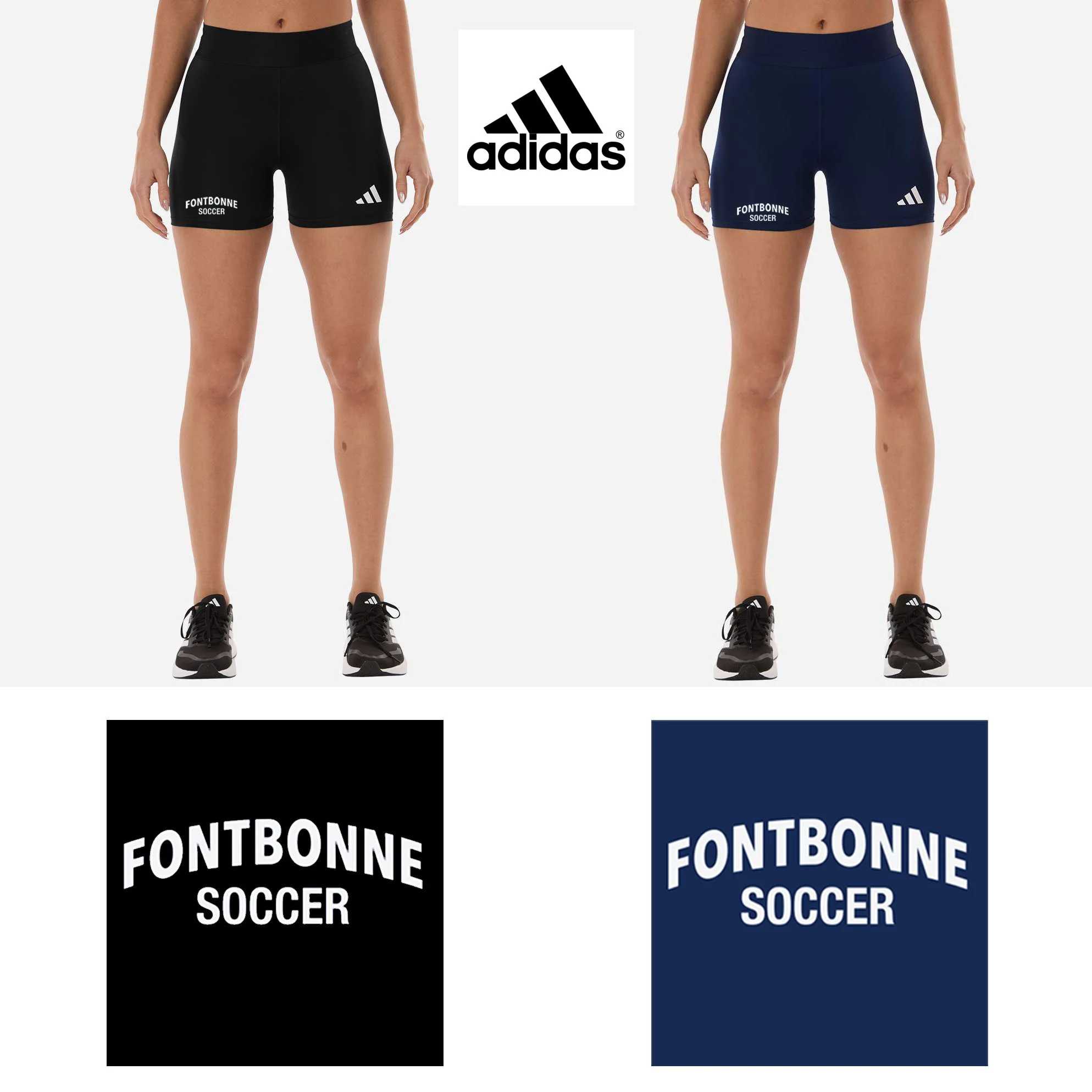 Fontbonne Academy Soccer Adidas Women's Techfit Compression Shorts, Women’s Fit, #AT310