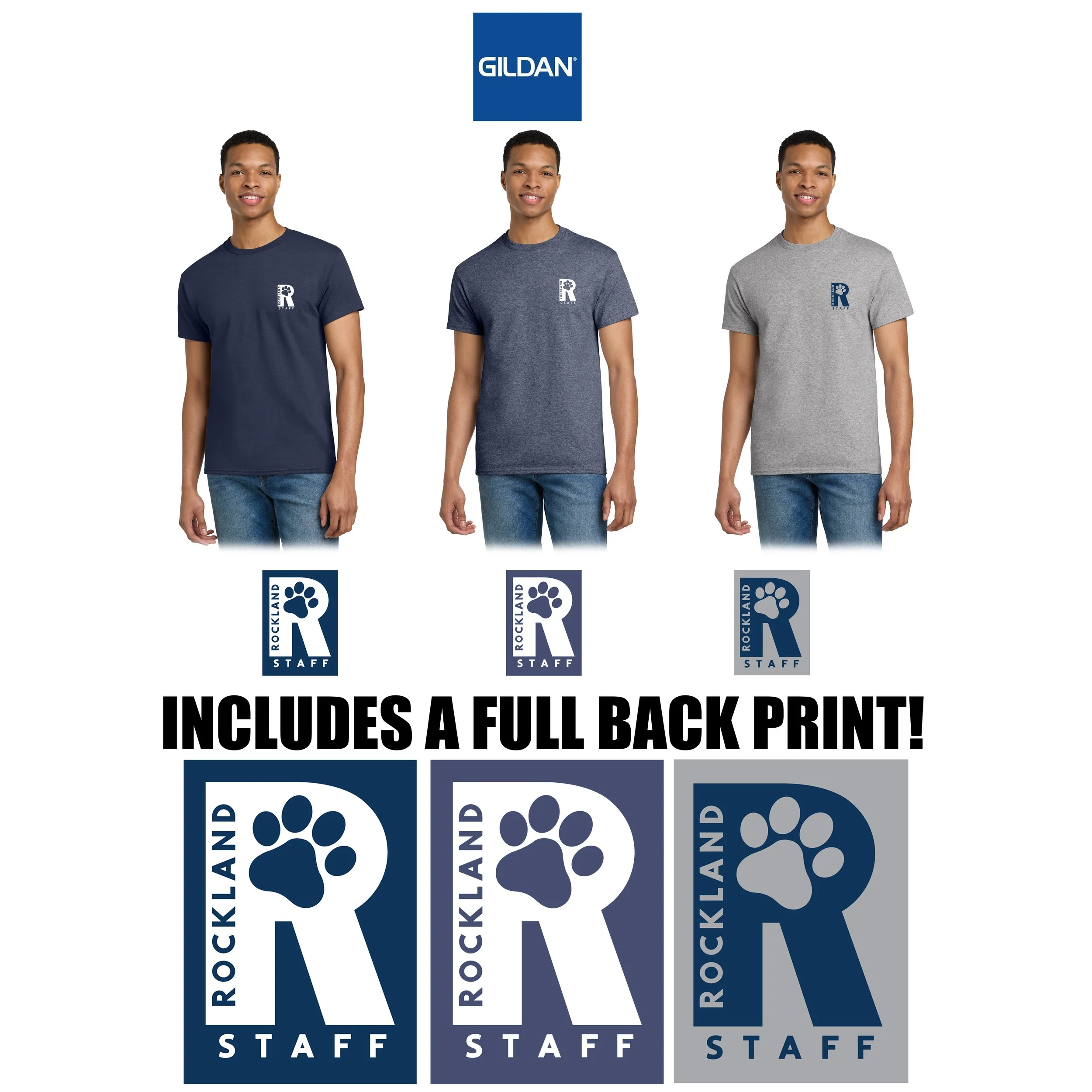 Rockland Staff Apparel RMS Sunshine (John W. Rogers Middle School) Gildan® Ultra Cotton® 100% US Cotton T-Shirt, Adult Unisex/Men’s Fit, #2000