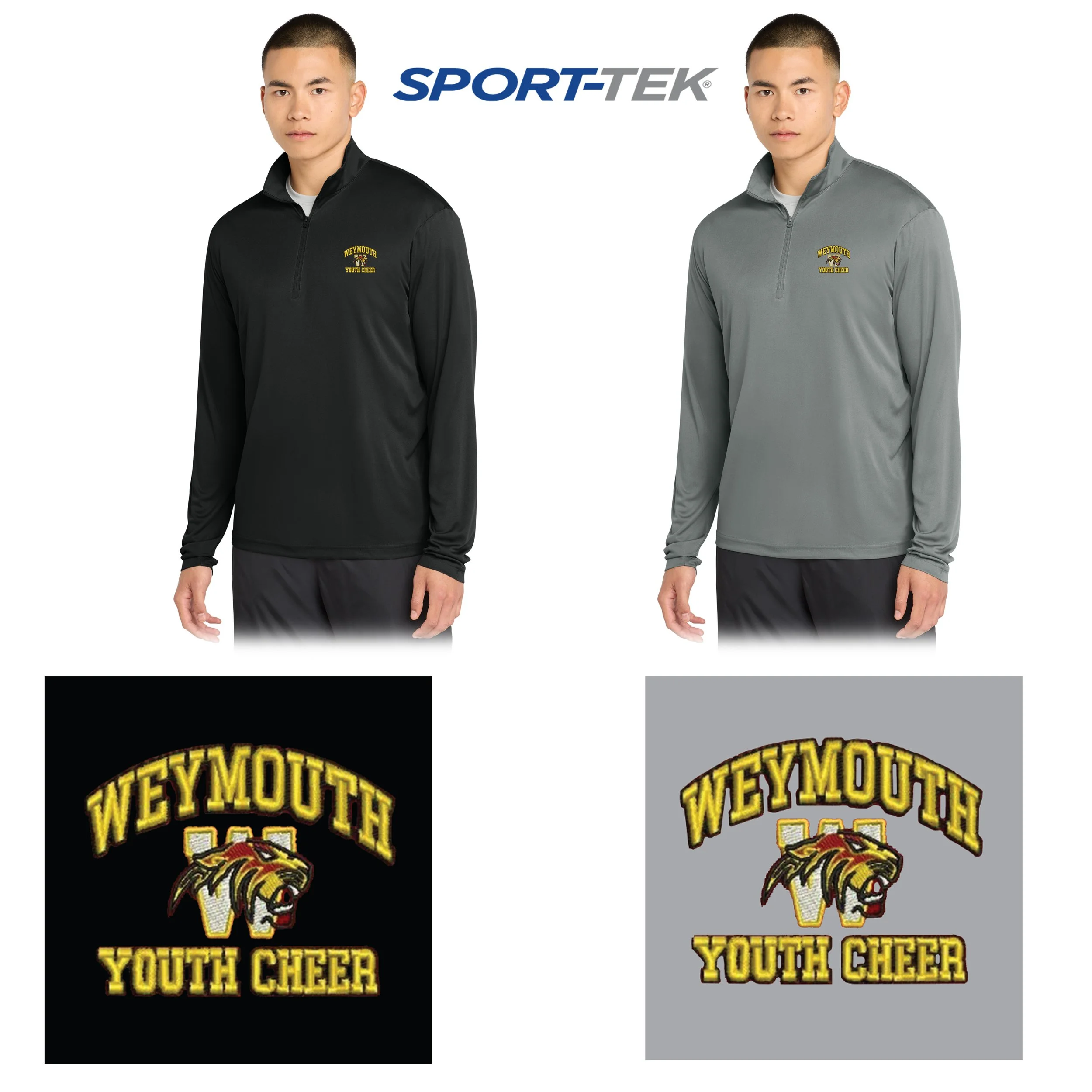 Weymouth Youth Cheer Sport-Tek® Lightweight PosiCharge® Competitor™ 1/4-Zip Pullover, Adult Unisex/Men’s Fit, #ST357