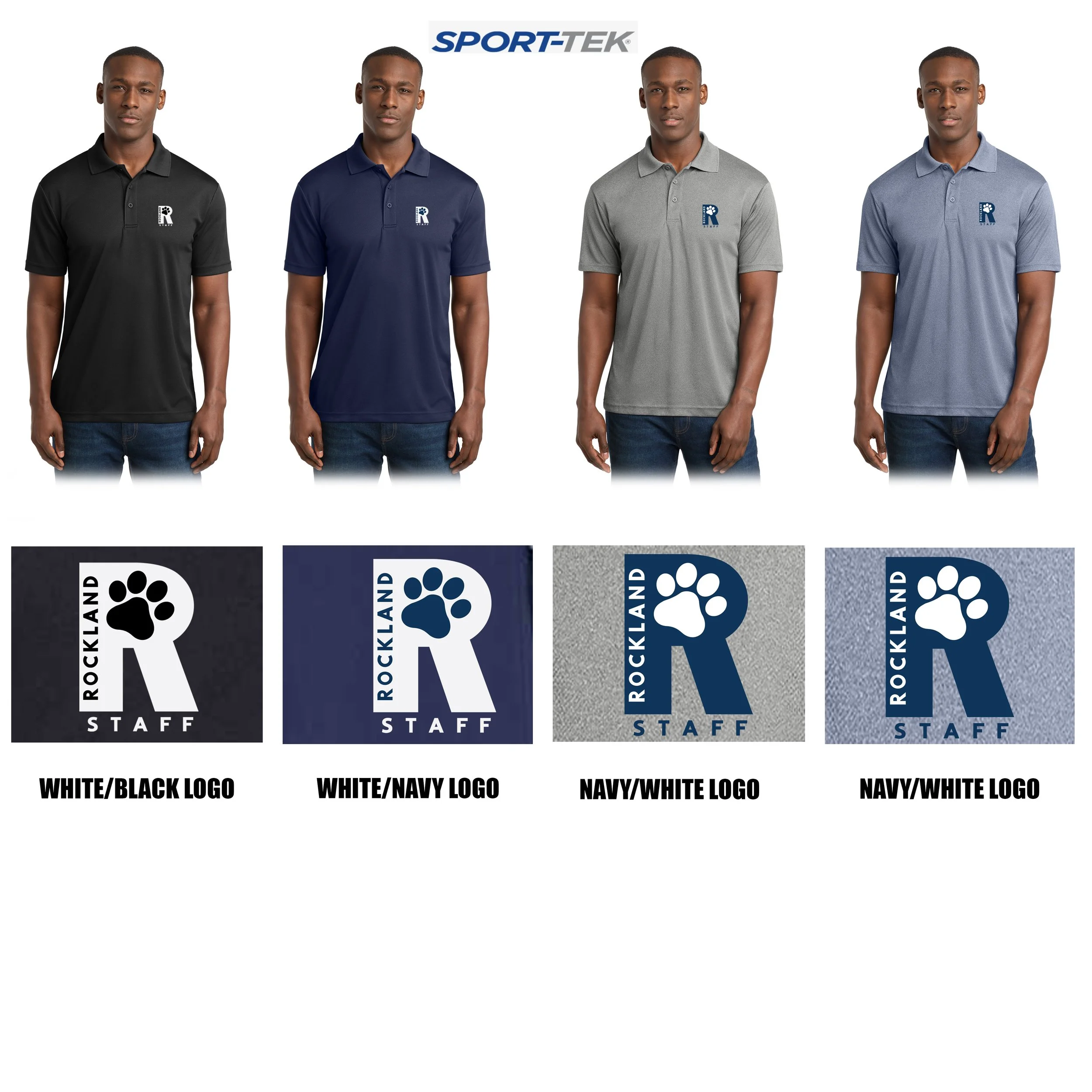 Rockland Staff Apparel RMS Sunshine (John W. Rogers Middle School) Sport-Tek® PosiCharge® RacerMesh® Polo, Adult Unisex/Men’s Fit, #ST640