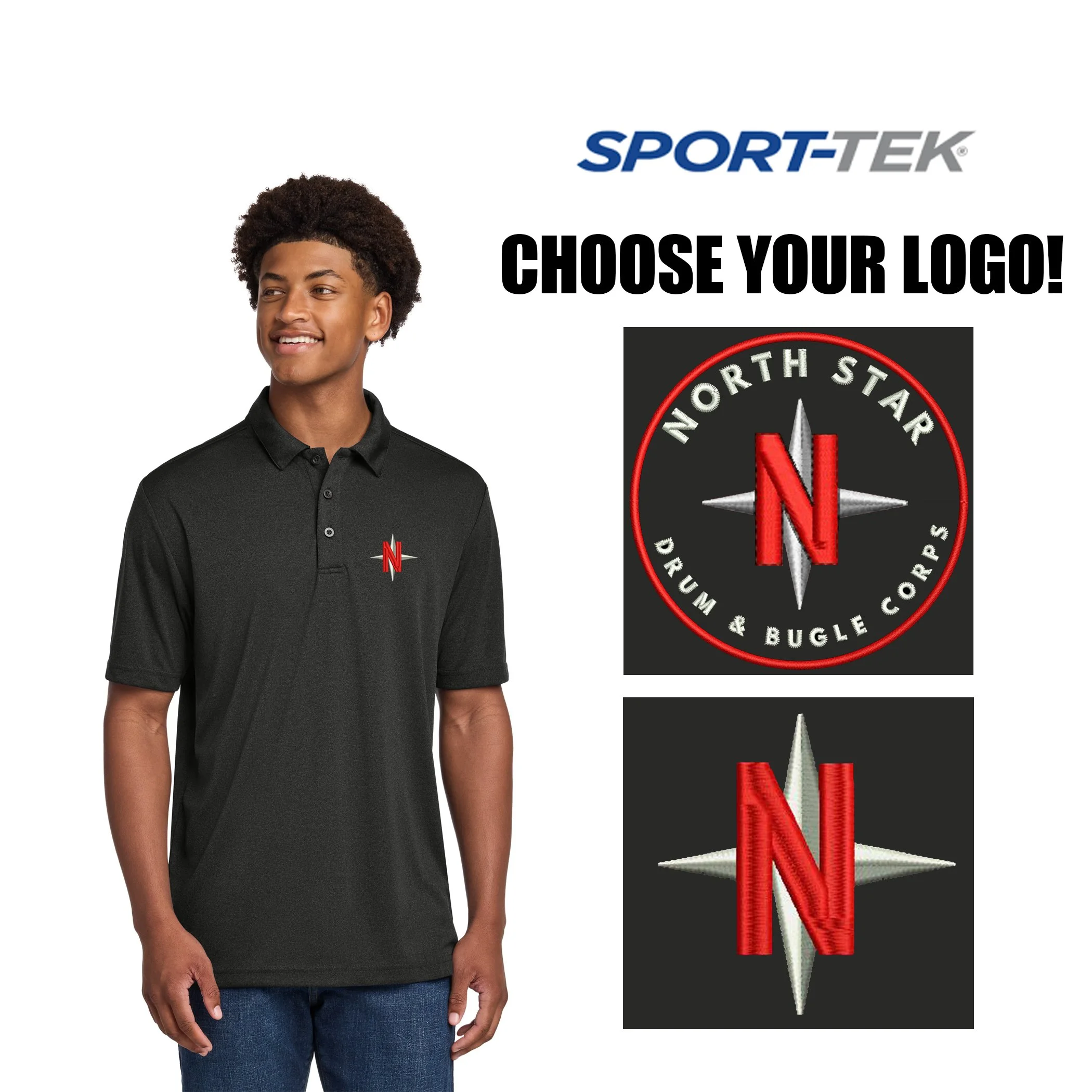 North Star Drum & Bugle Corps Sport-Tek® Endeavor Polo, Adult Unisex/Men’s Fit, #ST467