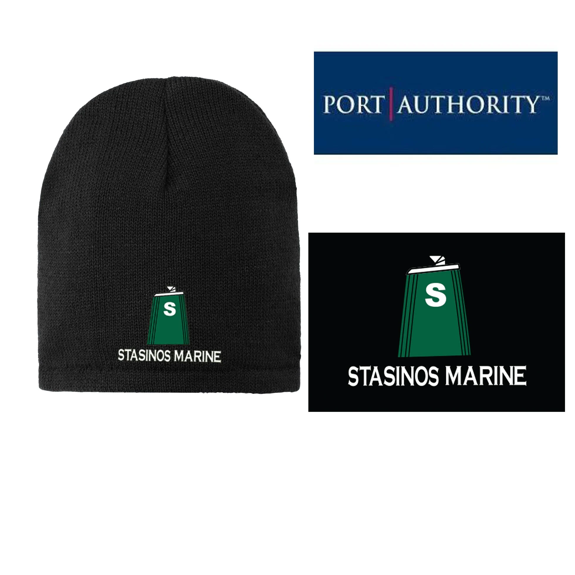 Stasinos Marine Port Authority® Fleece-Lined Beanie Cap, Black, CP91L