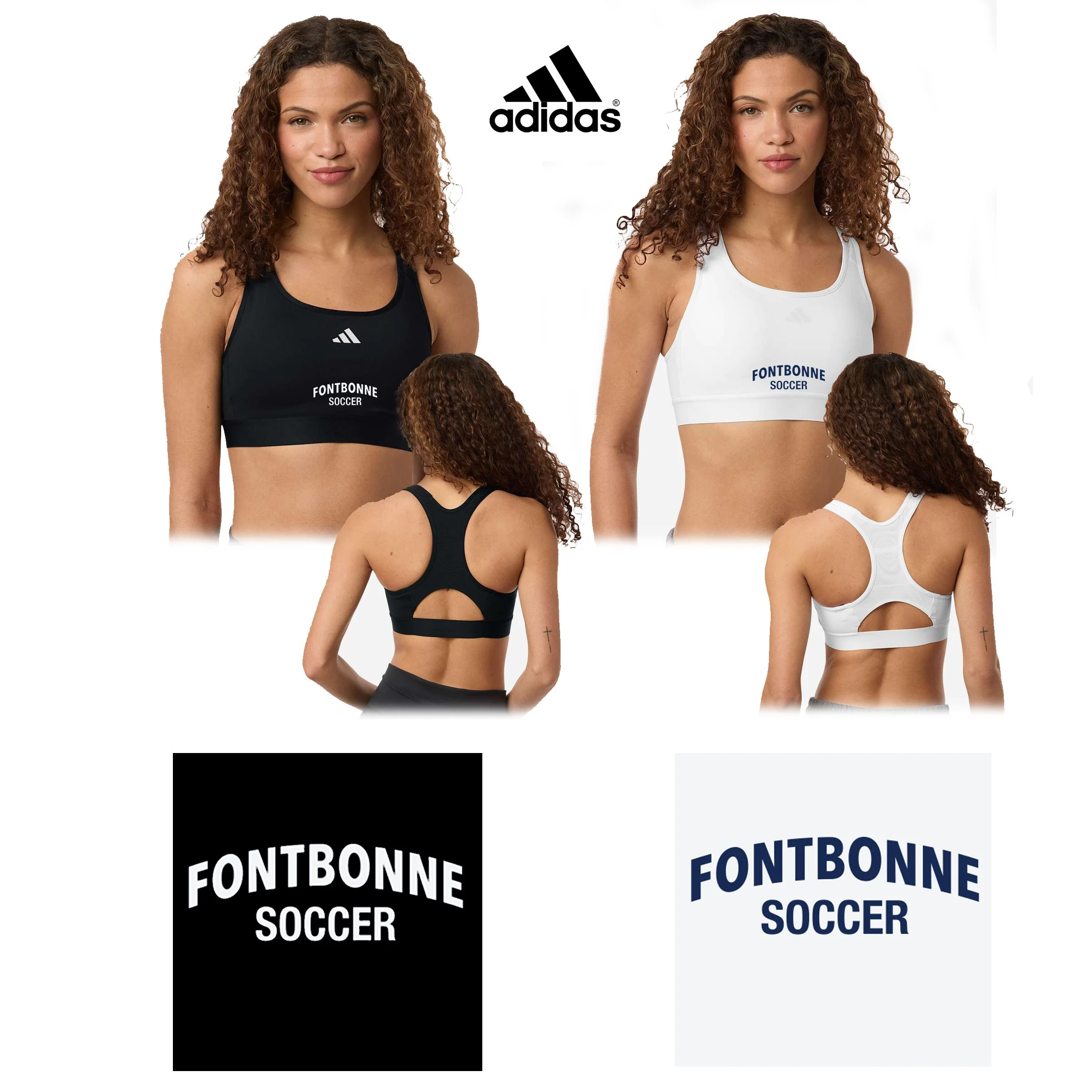 Fontbonne Academy Soccer Adidas Women's Techfit Compression Racerback Sports Bra #AT750