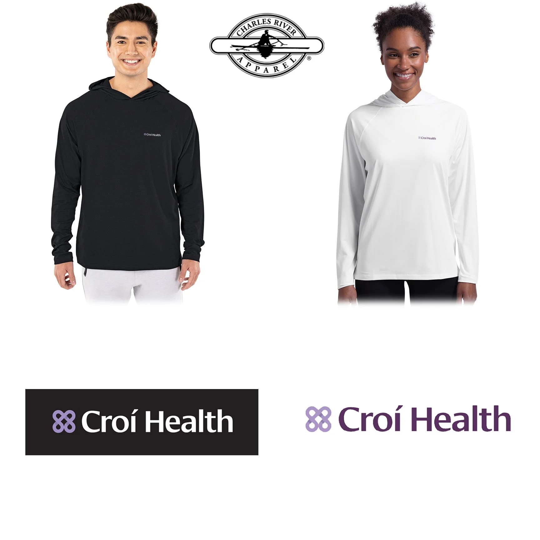 Croí Health Charles River Cayak Lighlweight Stretch Hoodie, Adult Fit, #1537