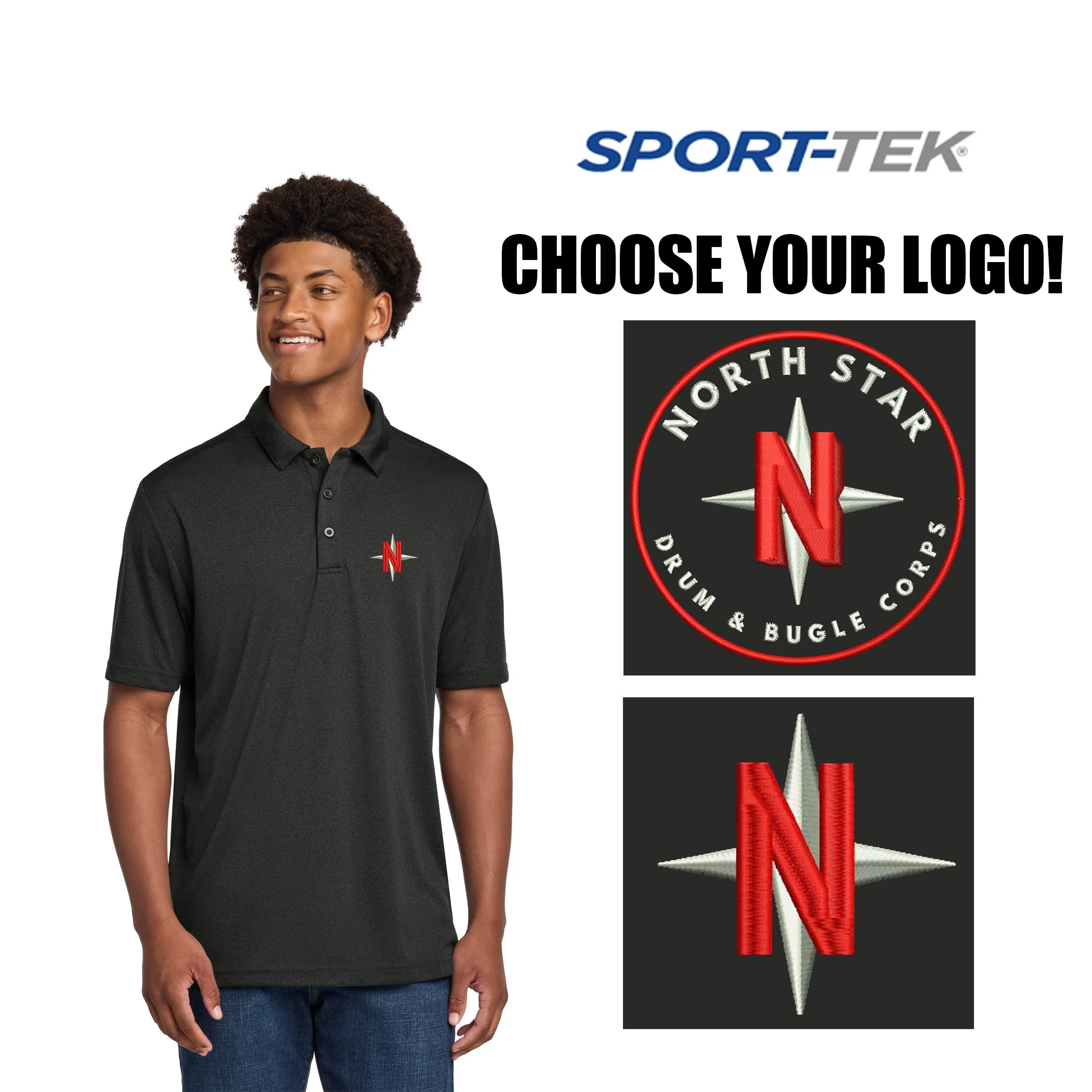 North Star Drum & Bugle Corps Sport-Tek® Endeavor Polo, Adult Unisex/Men’s Fit, #ST467