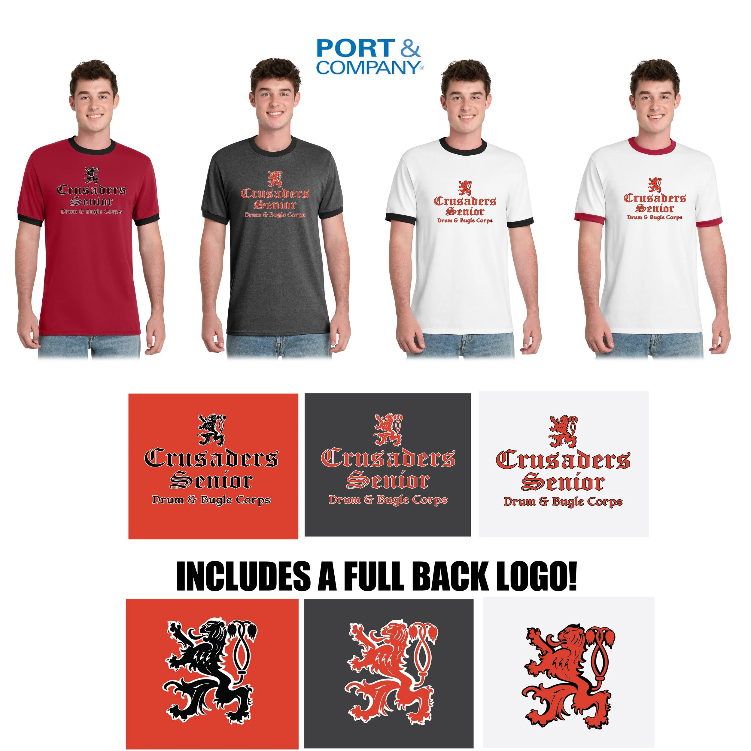 Crusaders Sr. Corps Port & Co™ Core Cotton Ringer Tee, Adult Unisex/Men’s Fit, #PC54R