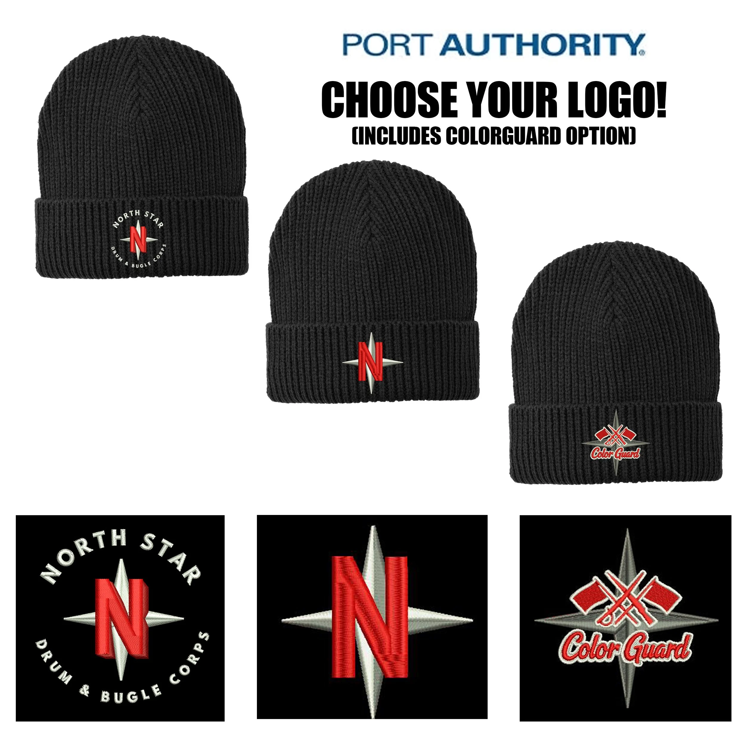 North Star Drum & Bugle Corps Port Authority® Watch Cap, Black, #C908