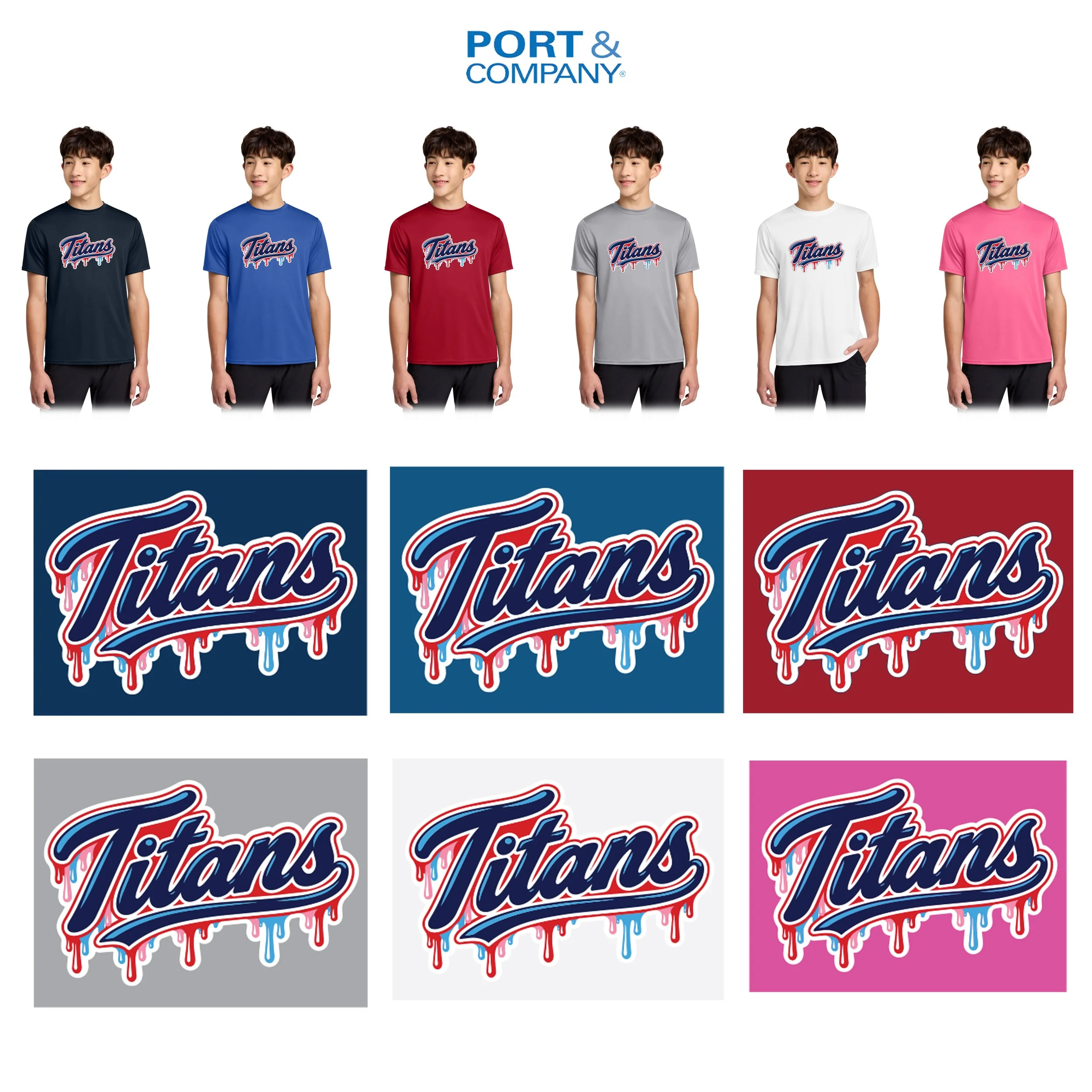 Bryantville Elementary School Port & Co® Youth Short Sleeve Performance Tee, Limited DRIP Edition, Youth Unisex Fit, #PC380Y