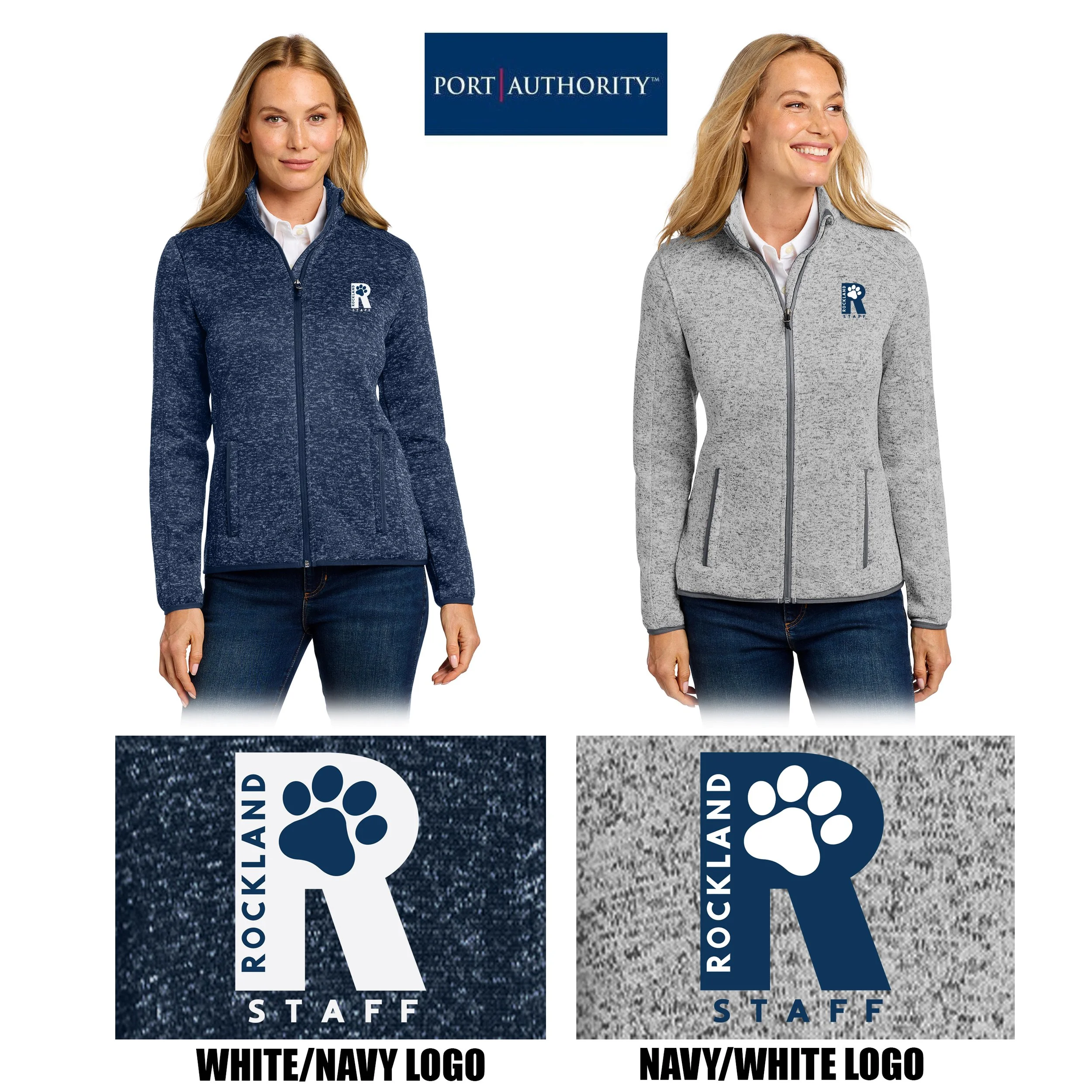 Rockland Staff Apparel RMS Sunshine (John W. Rogers Middle School) Port Authority® Women's Sweater Fleece Jacket, Women’s Fit, #L232