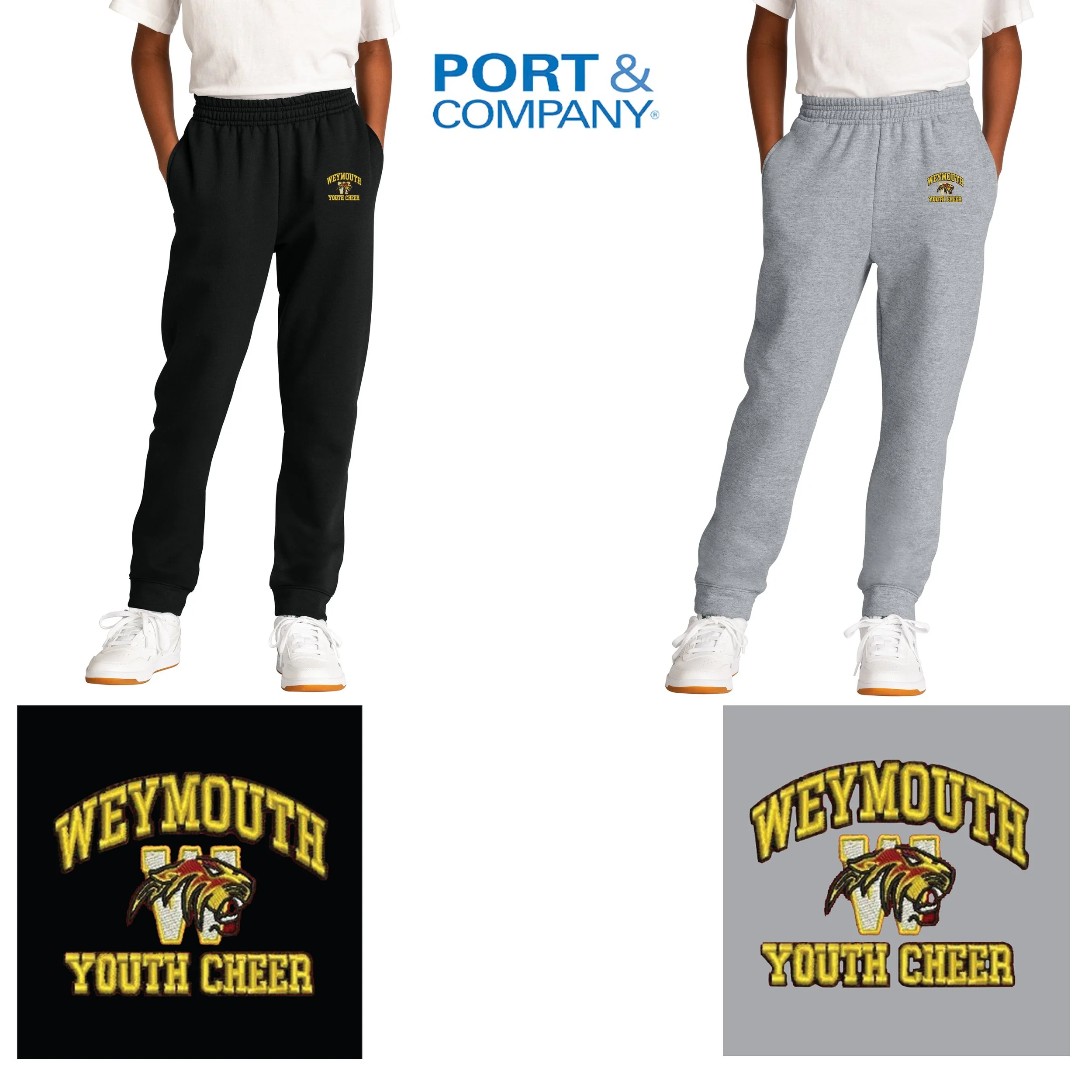 Weymouth Youth Cheer Port & Co® Youth Core Fleece Jogger, Youth Fit, #PC78YJ