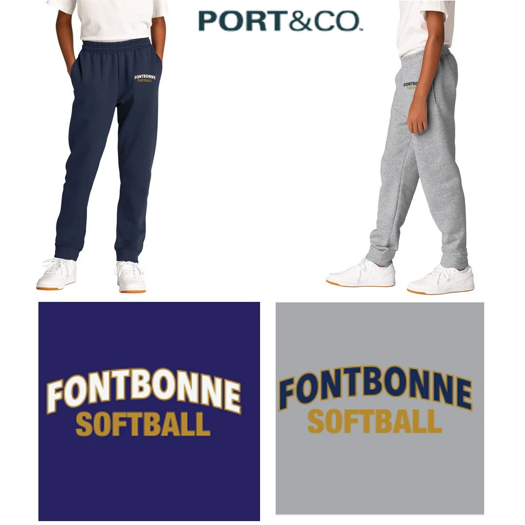 Fontbonne Academy Softball Port & Co™ Youth Core Fleece Jogger, Youth Fit, #PC78YJ