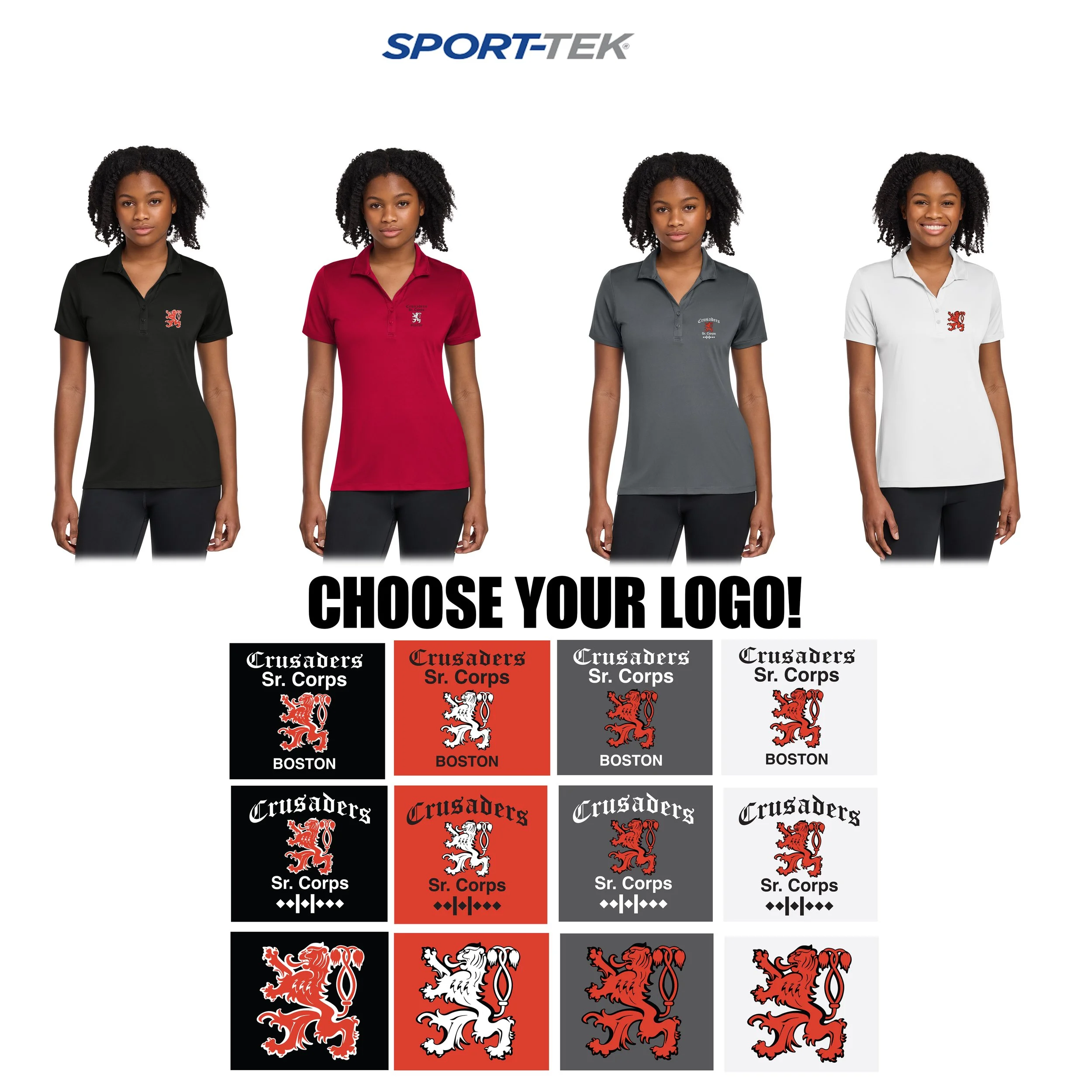 Crusaders Sr. Corps Sport-Tek® Women's PosiCharge® Re-Compete Polo, Women’s Fit, #LST725