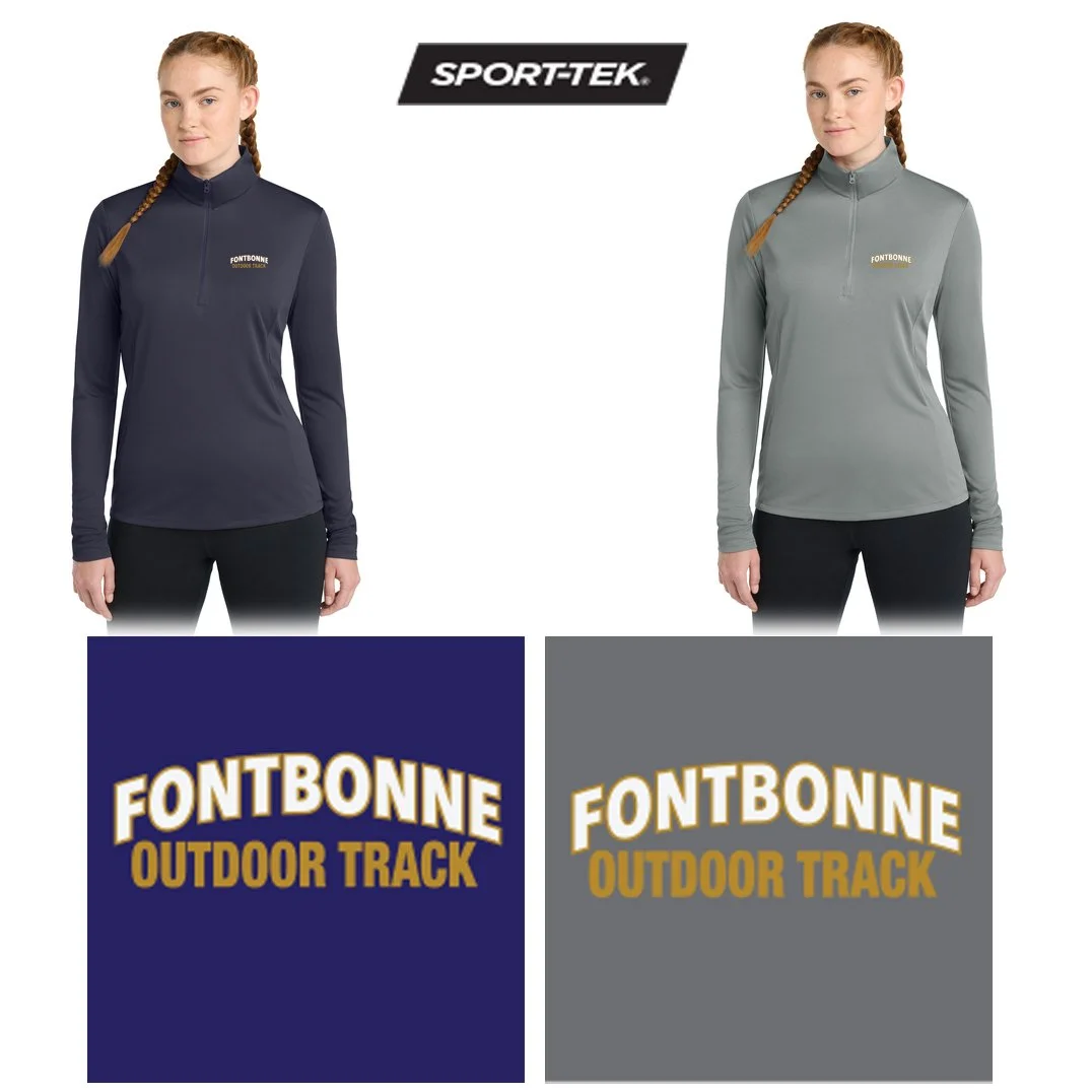 Fontbonne Academy Outdoor Track Sport-Tek® Women's PosiCharge® Competitor™ 1/4-Zip Pullover, Light Weight, Ladies Fit, LST357