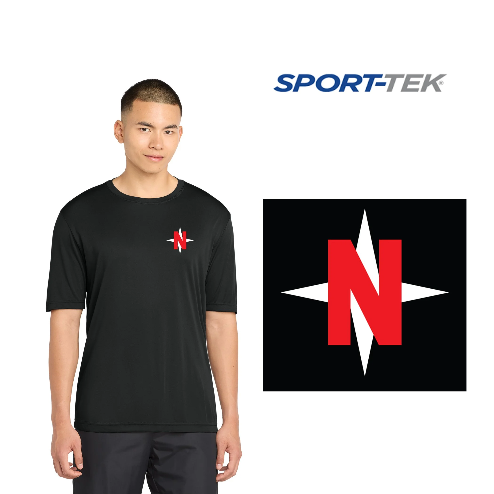 North Star Drum & Bugle Corps Sport-Tek® PosiCharge® Competitor™ Tee, 2 Color Print,  Adult Unisex/Men’s Fit, #ST350