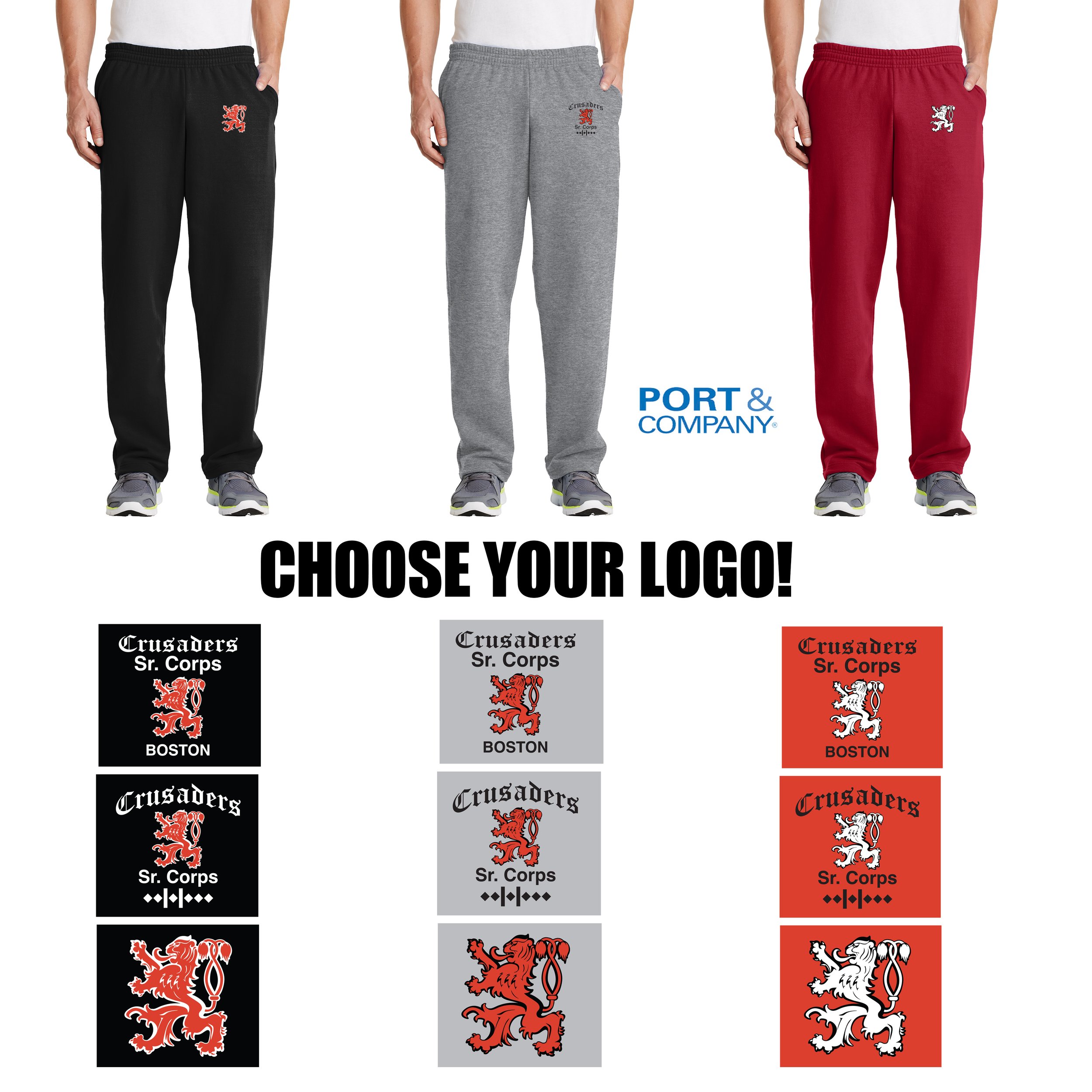 Crusaders Sr. Corps Port & Co® Core Fleece Sweatpant with Pockets, Adult Unisex/Men’s Fit, #PC78P