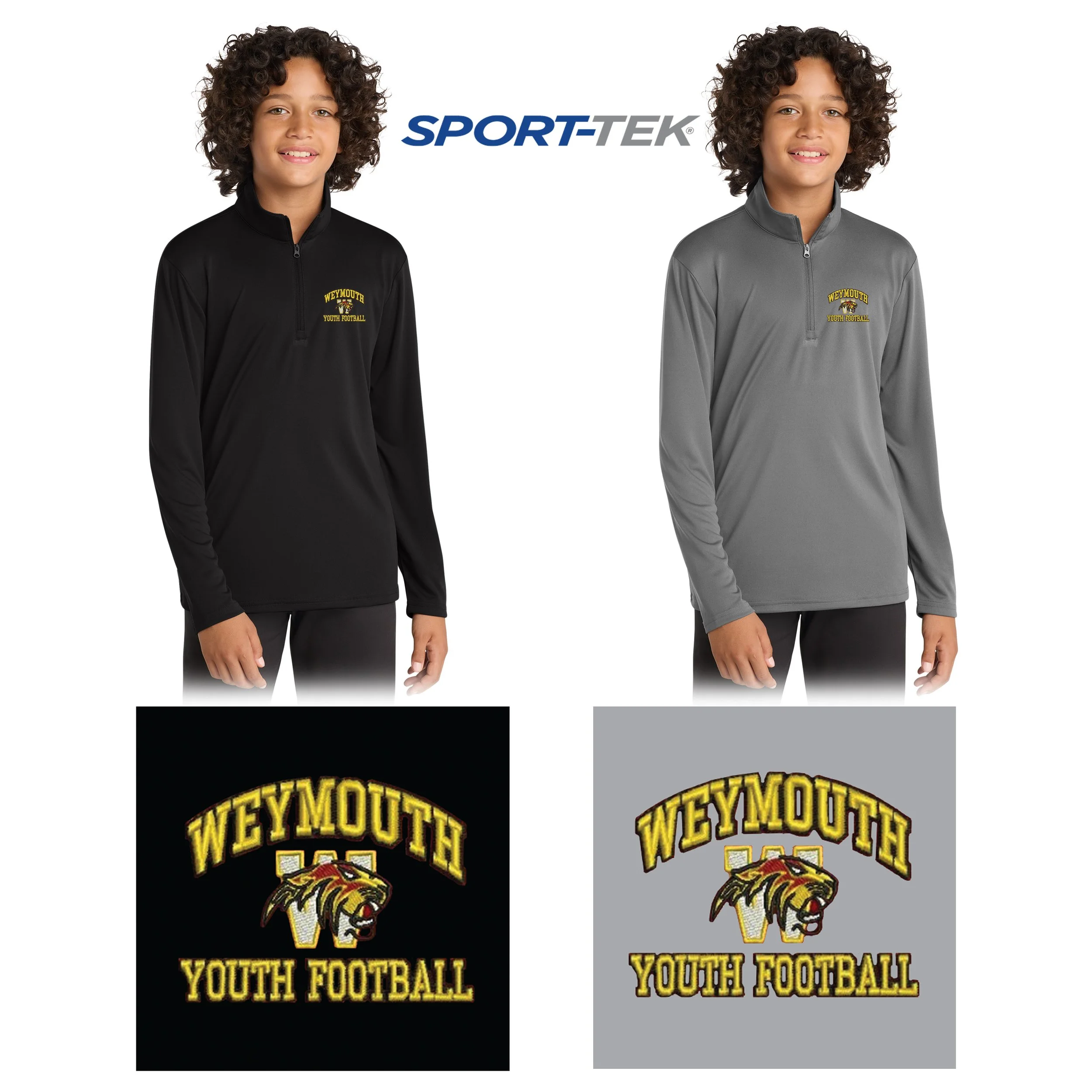 Weymouth Youth Football Sport-Tek® Youth PosiCharge®Competitor™ 1/4-Zip Pullover, Youth Unisex Fit, #YST357