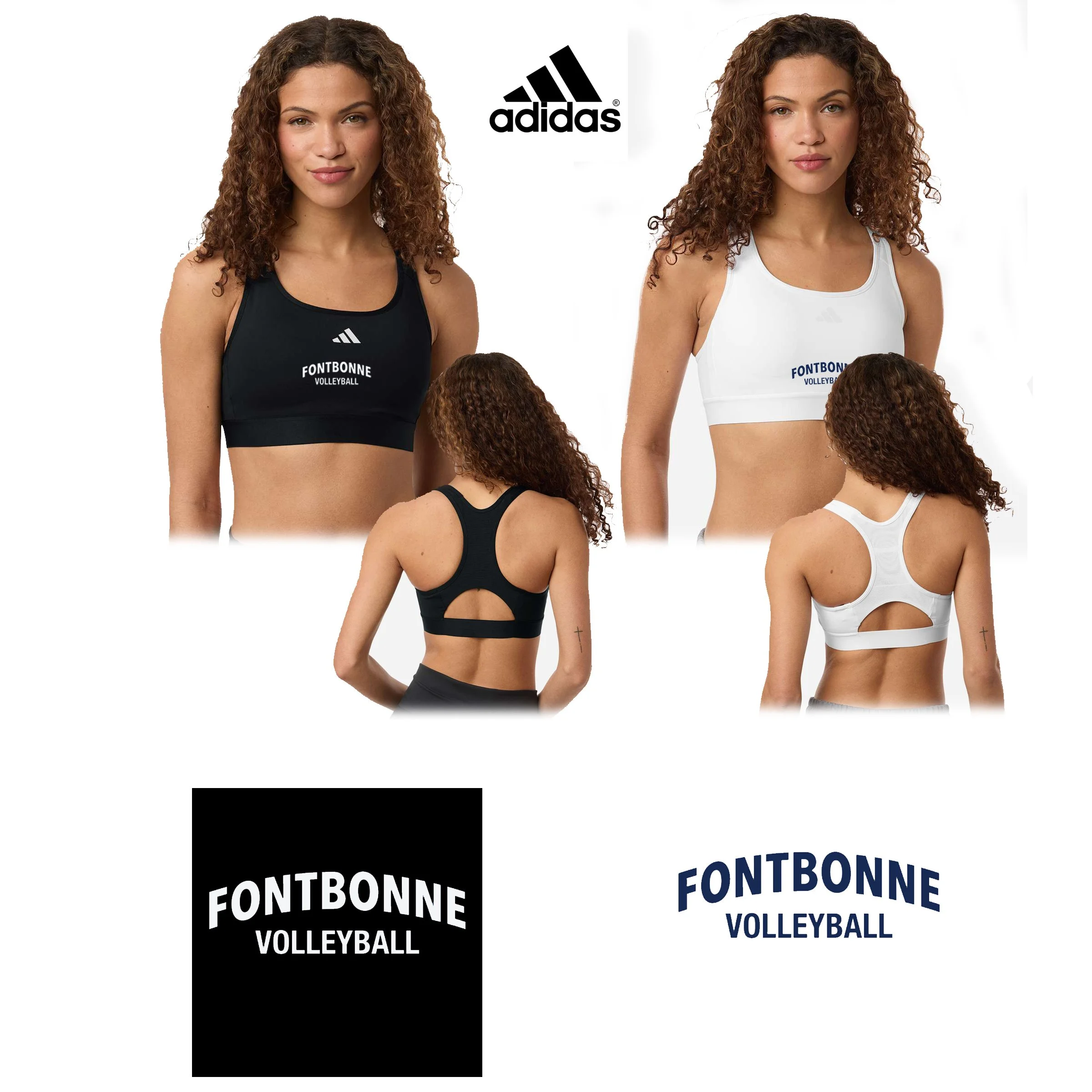 Fontbonne Academy Volleyball Adidas Women's Techfit Compression Racerback Sports Bra #AT750