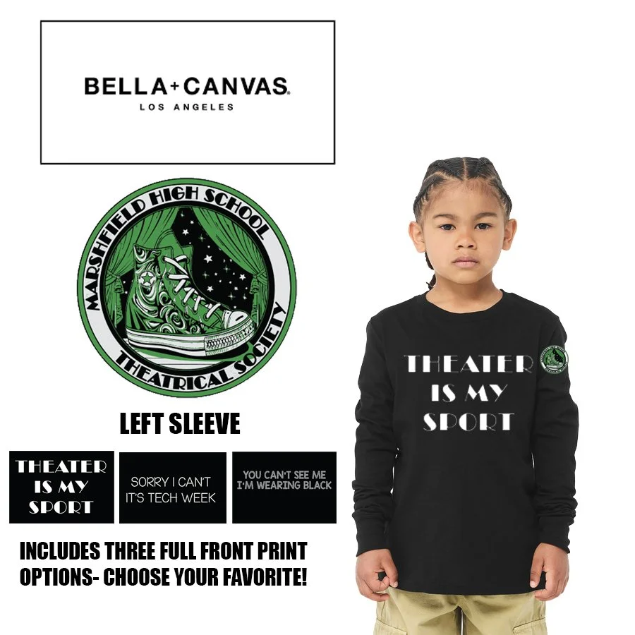 Marshfield High School Theatrical Society BELLA+CANVAS® Youth Jersey Long Sleeve Tee, Youth Unisex Fit, #BC3501Y