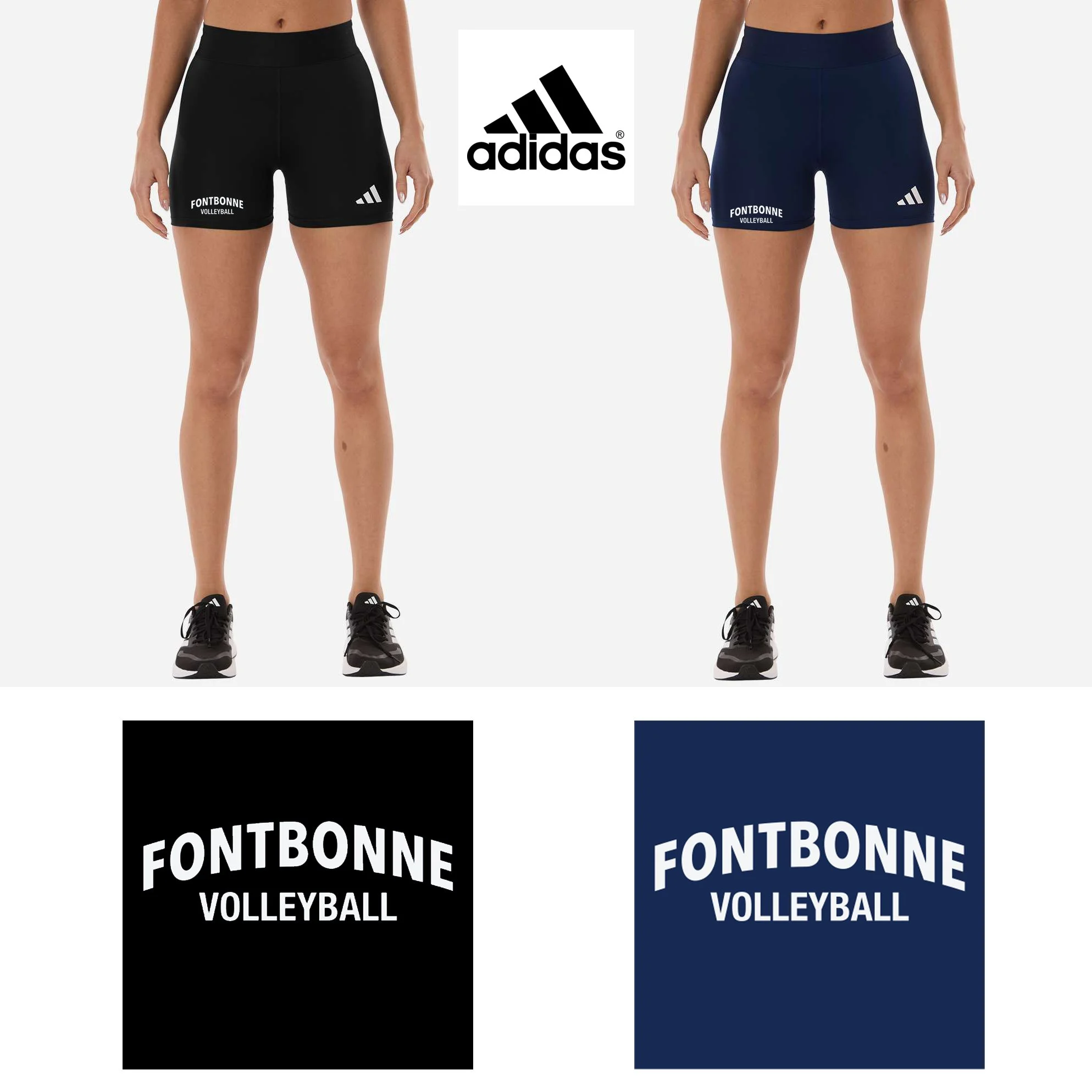 Fontbonne Academy Volleyball Adidas Women's Techfit Compression Shorts, Women’s Fit, #AT310