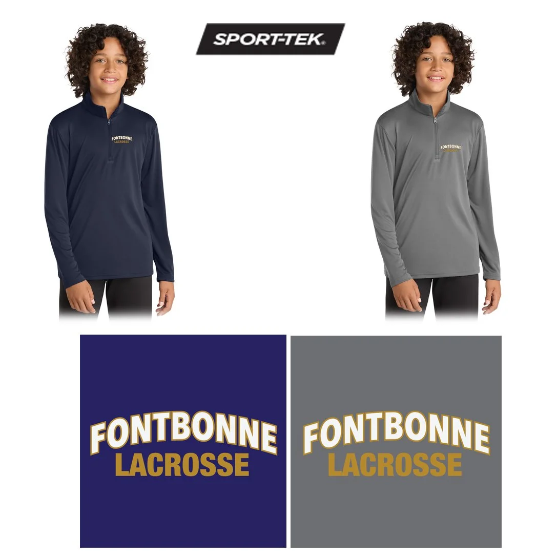 Fontbonne Academy Lacrosse Sport-Tek® Youth PosiCharge ®Competitor™ 1/4-Zip Pullover, Light Weight, Youth Fit, #YST357