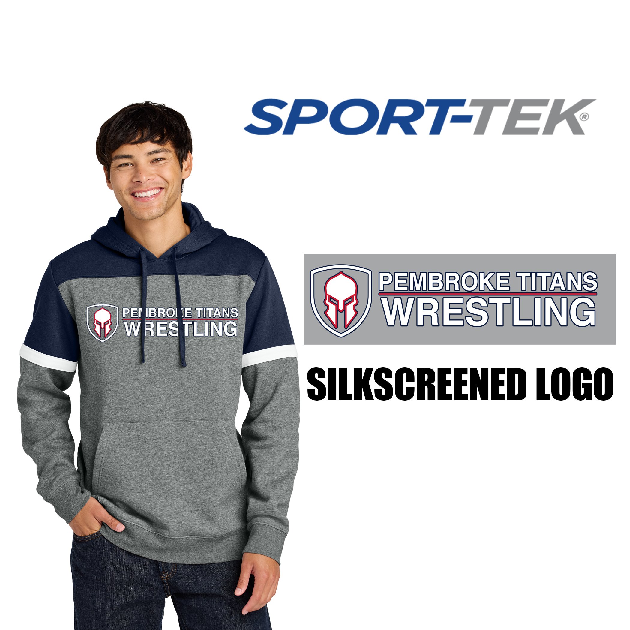 Pembroke Titans Youth Wrestling Sport-Tek® Drive Fleece Colorblock Hoodie, SILKSCREENED, Adult Unisex/Men's Fit, #STF205